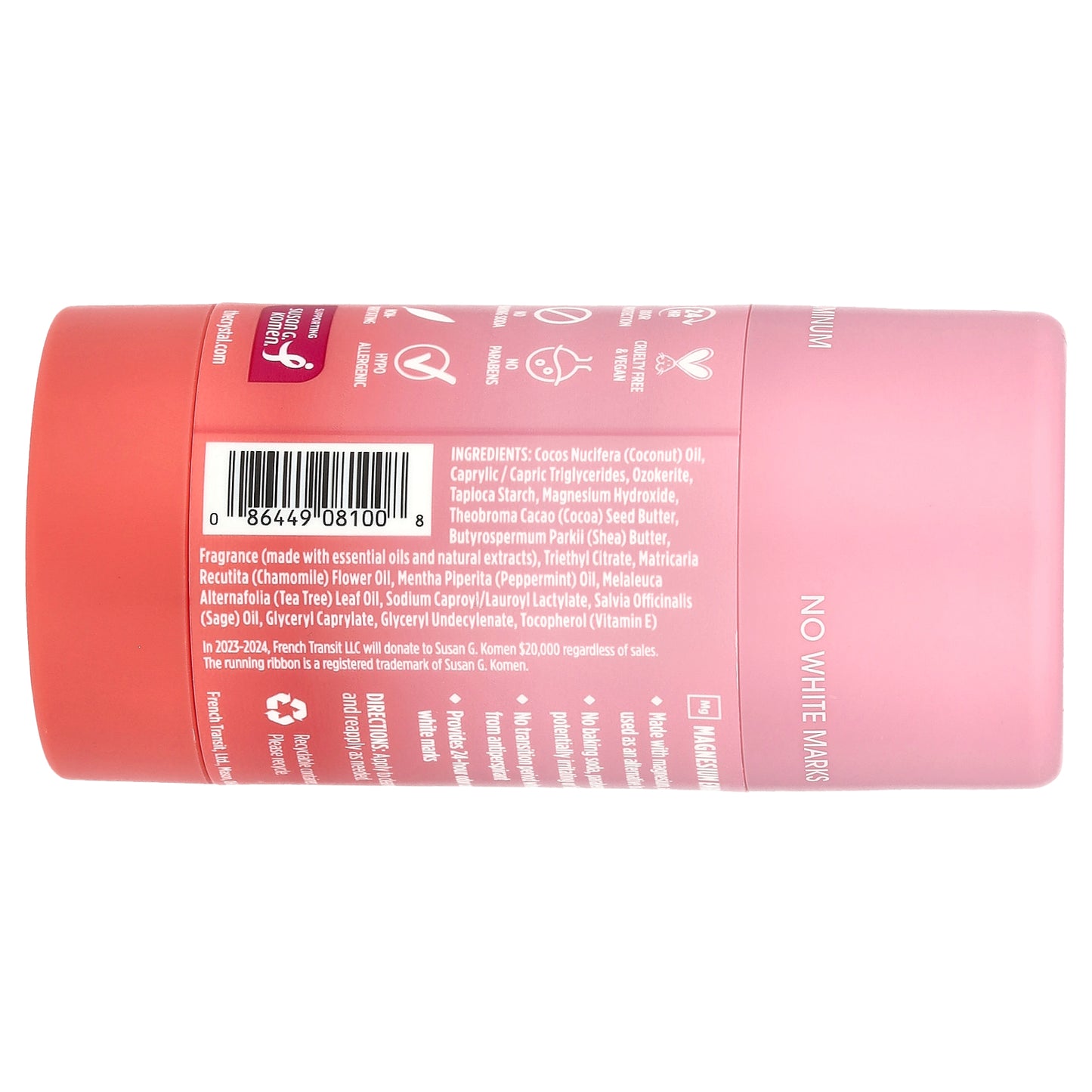 CRYSTAL, Deodorant, Coconut + Vanilla, 2.5 oz (70 g)