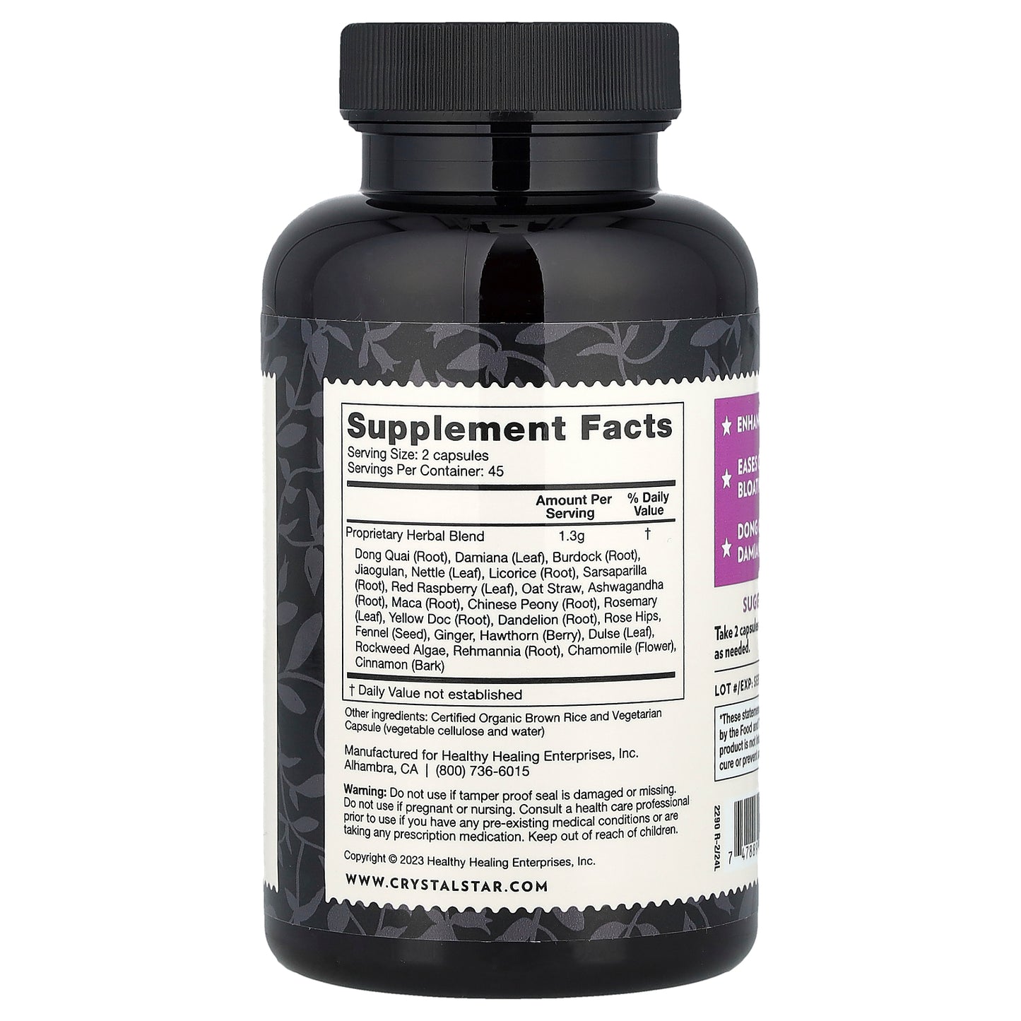 Crystal Star, Female Harmony, 90 Vegetarian Capsules