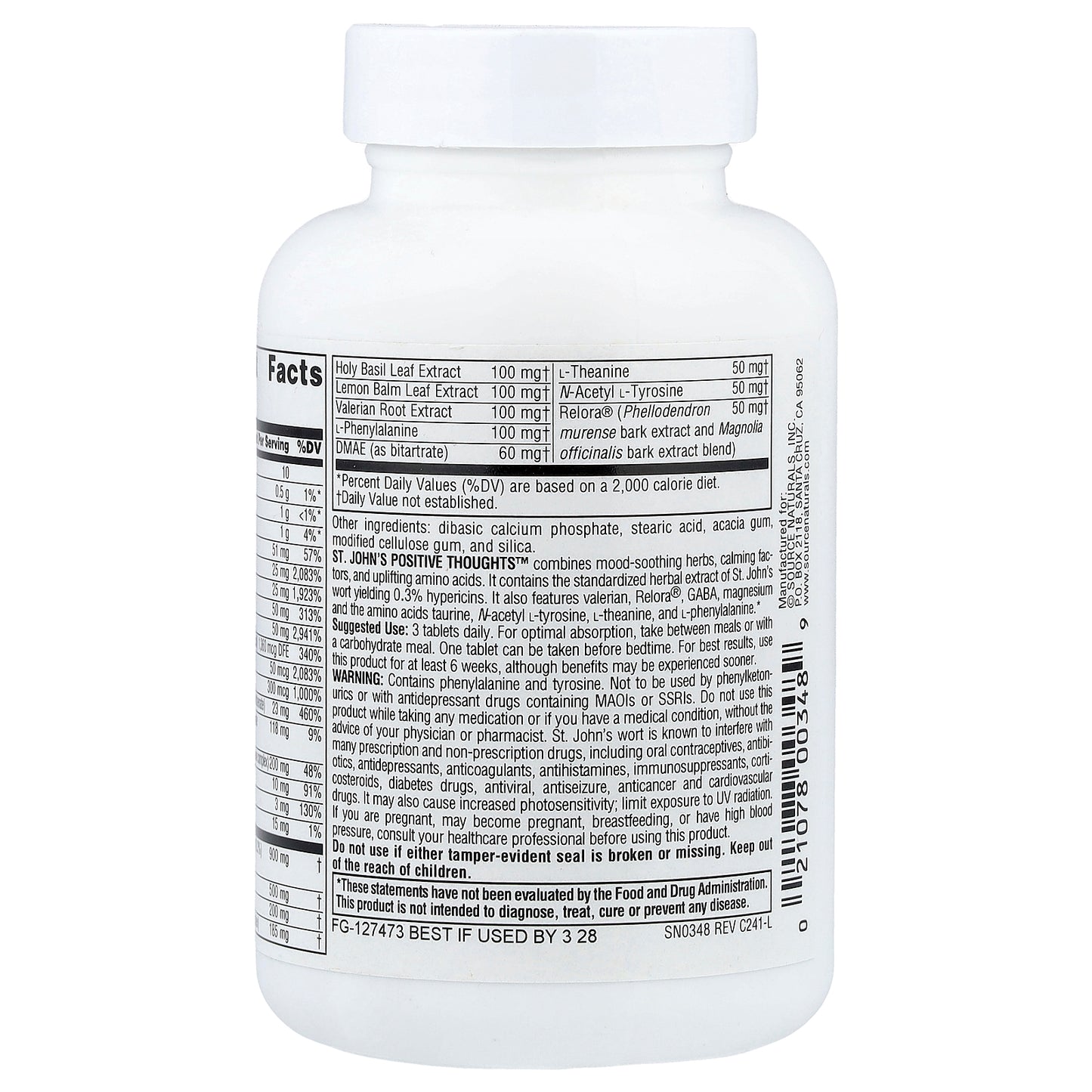 Source Naturals, St. John's Positive Thoughts™, 45 Tablets