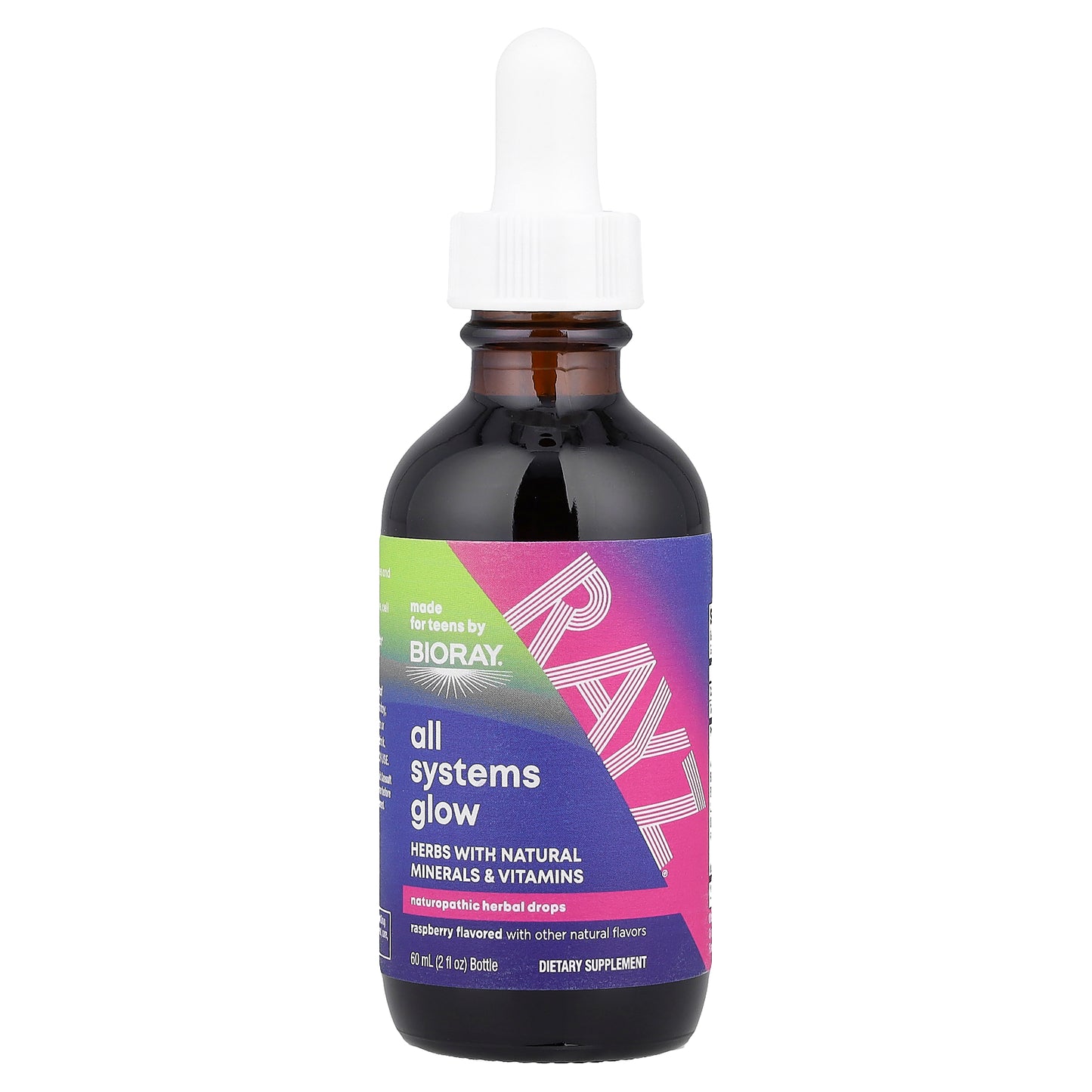 Bioray, Rayz®, All Systems Glow, For Teens, Raspberry, 2 fl oz (59 ml)