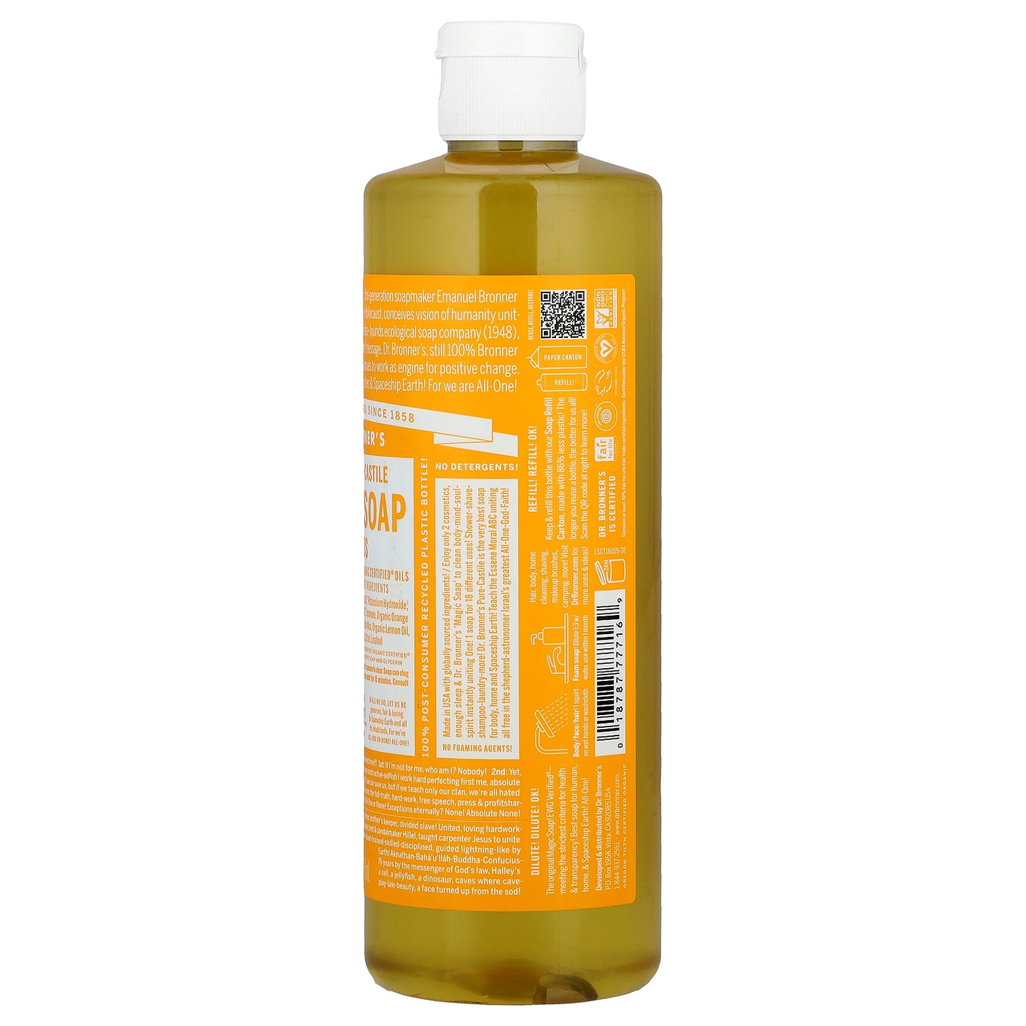 Dr. Bronner's, 18-in-1 Pure-Castile Magic Soap, Citrus, 16 fl oz ( 473 ml)