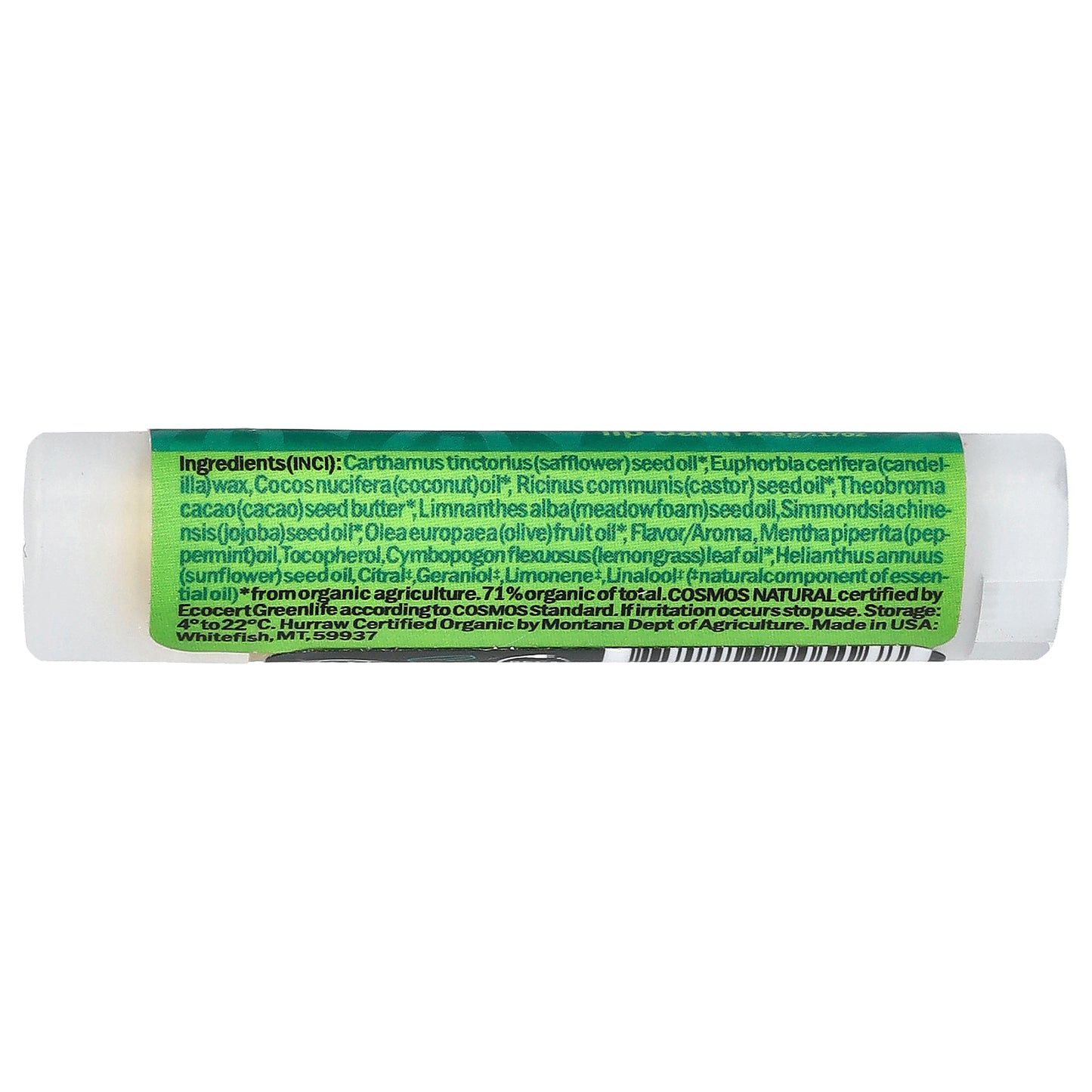 Hurraw! Balm, Lip Balm, Coconut Mint Lemongrass , 0.17 oz (4.8 g)
