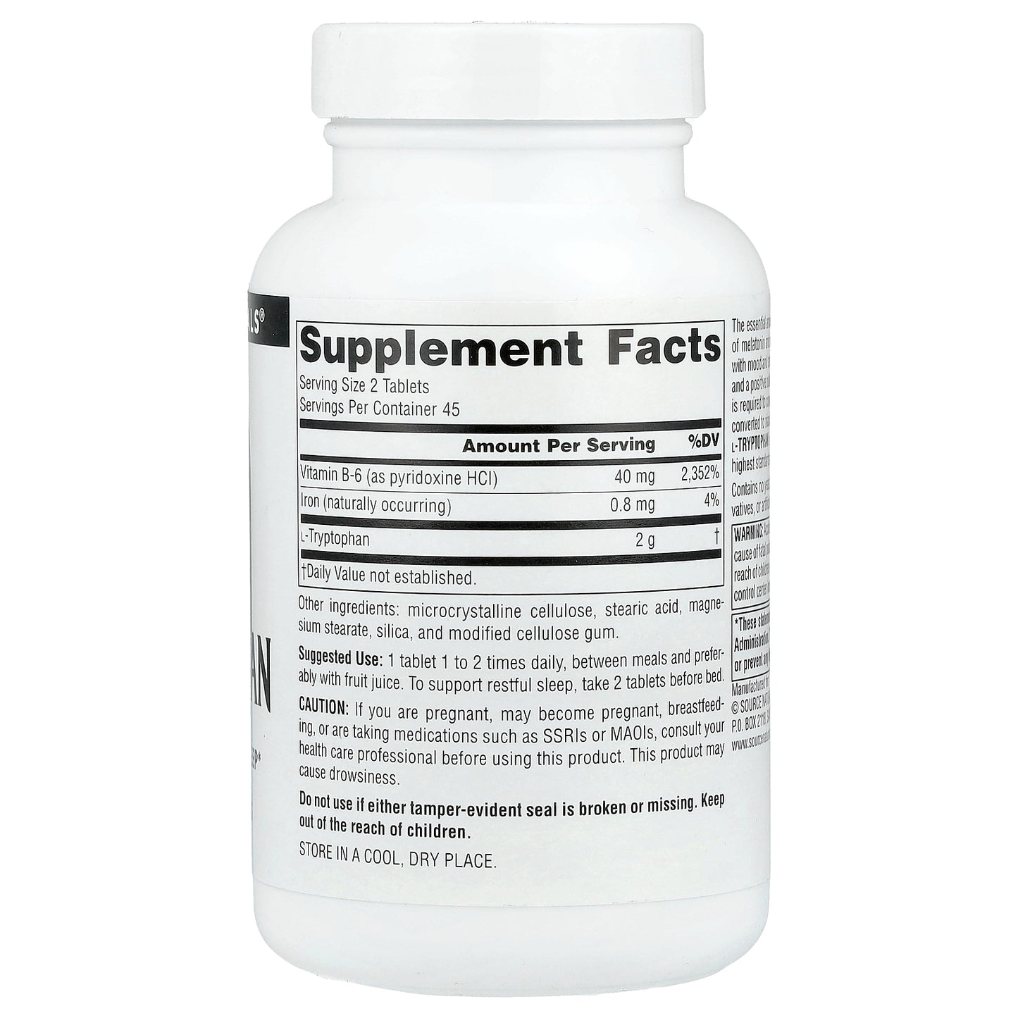 Source Naturals, L-Tryptophan, 90 Tablets