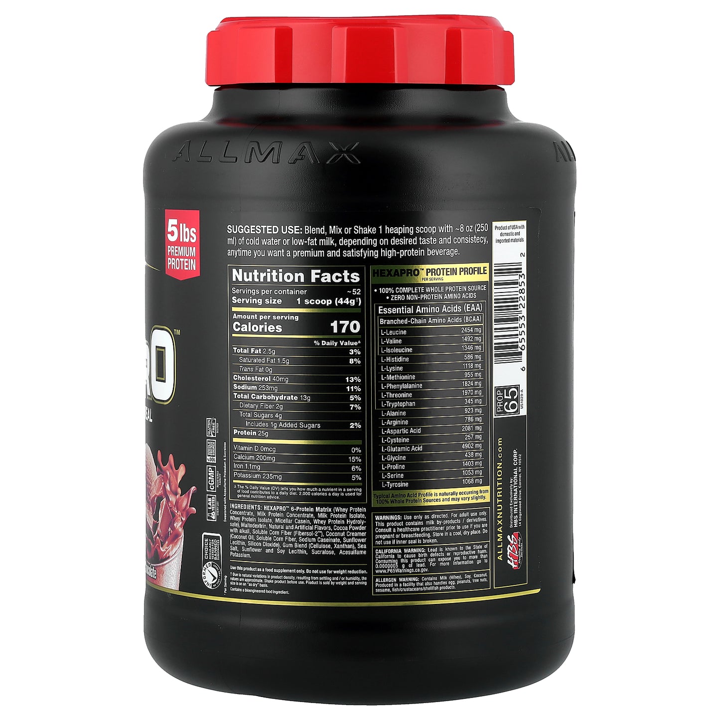 ALLMAX, Hexapro™, High-Protein Lean Meal, Chocolate, 5 lbs (2.27 kg)