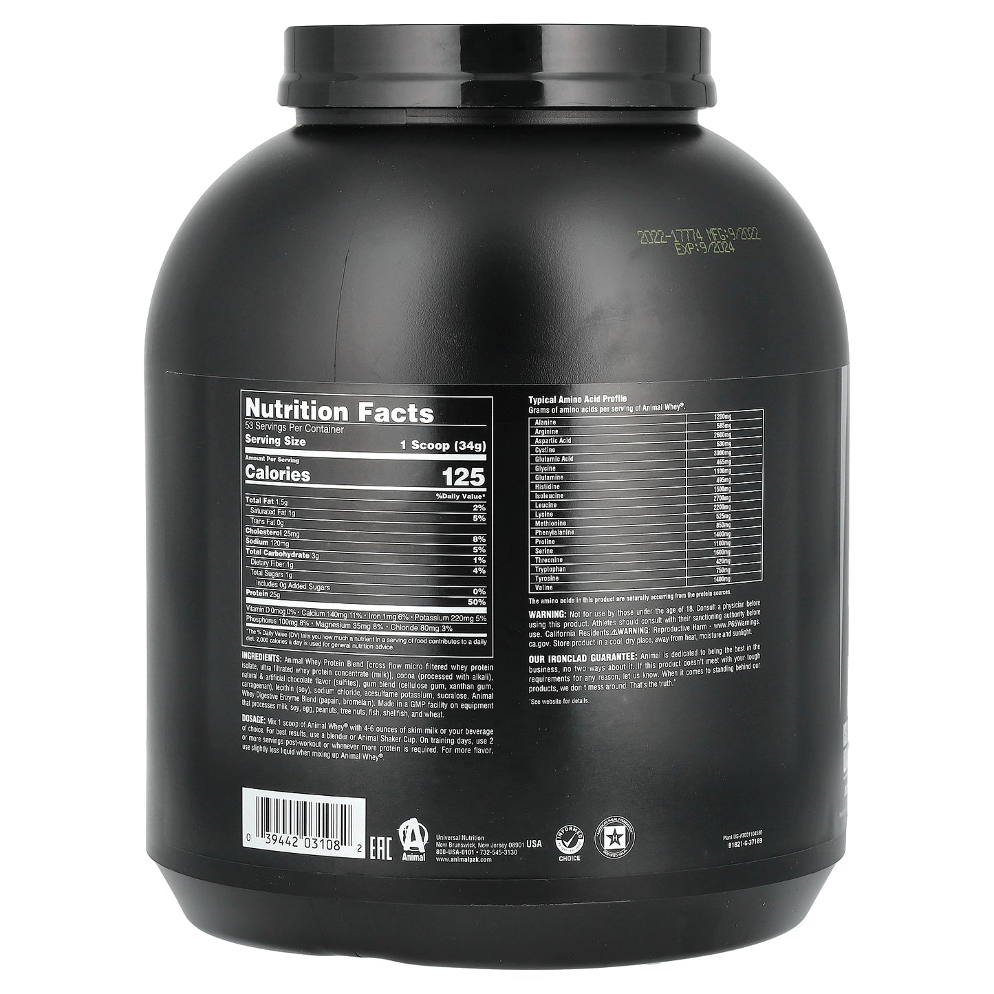 Animal, Isolate Loaded Whey Protein Powder, Chocolate , 4 lb (1.81 kg)