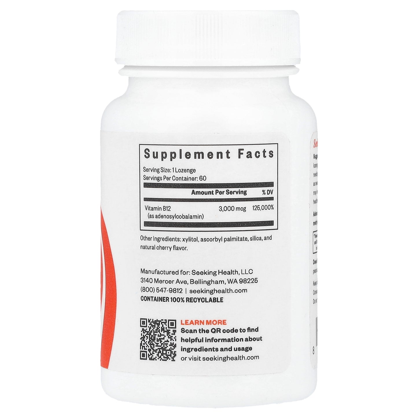 Seeking Health, Adeno B12, 3,000 mcg, 60 Lozenge