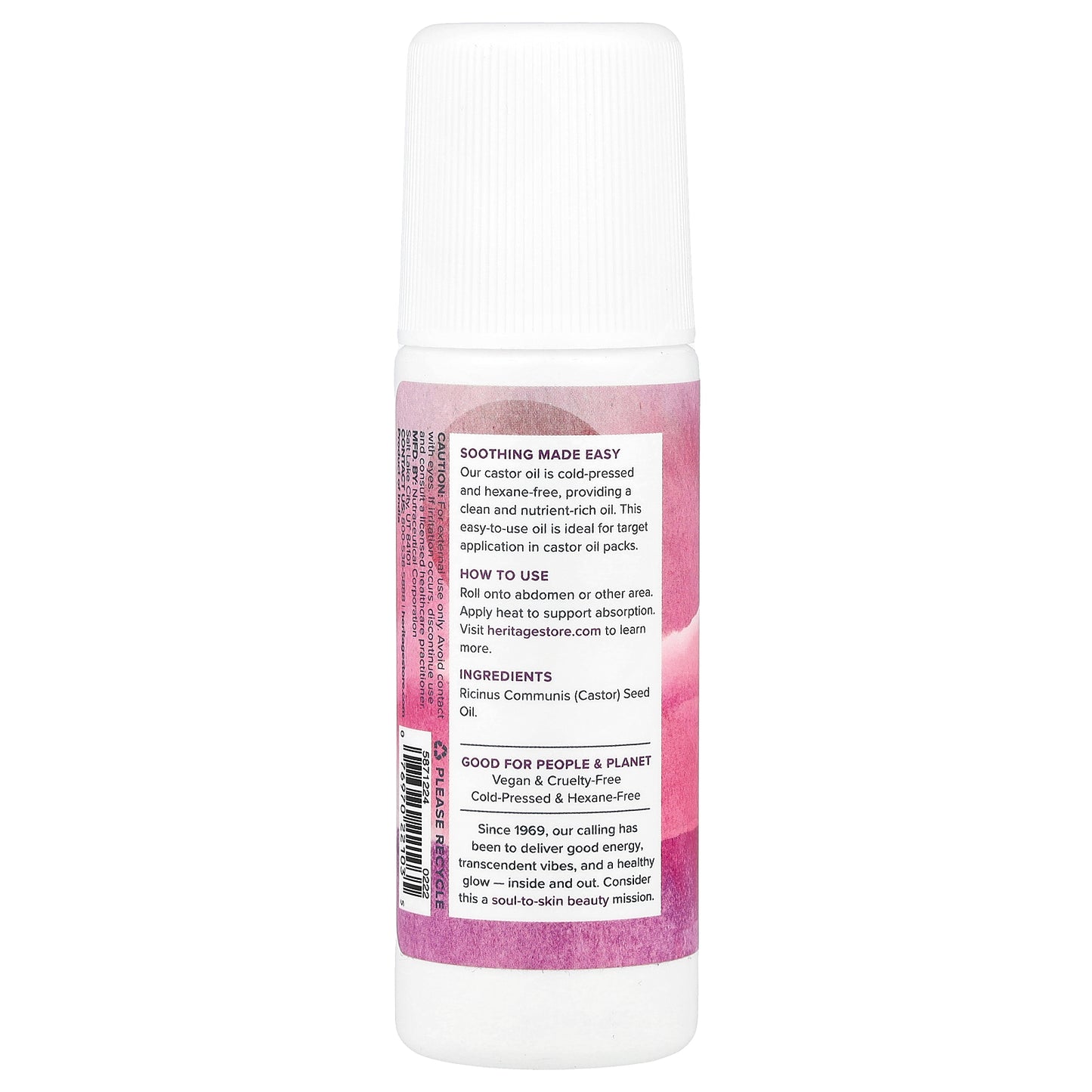 Heritage Store, Castor Oil Roll-On Treatment , 3 fl oz (89 ml)