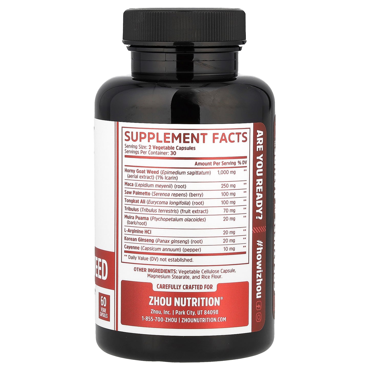 Zhou Nutrition, Horny Goat Weed, Sexual Energy Complex, 60 Veggie Capsules