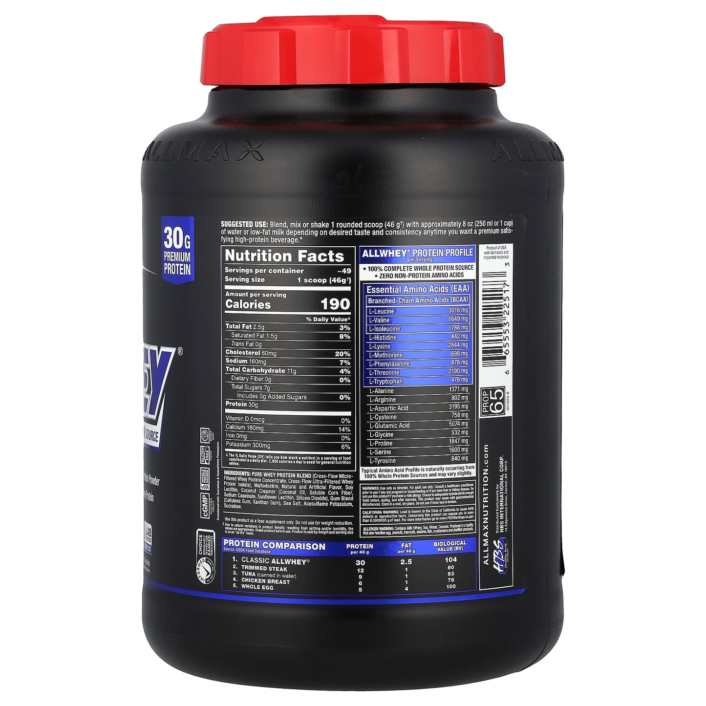 ALLMAX, CLASSIC ALLWHEY®, 100% Whey Protein Source, Vanilla, 5 lbs (2.27 kg)