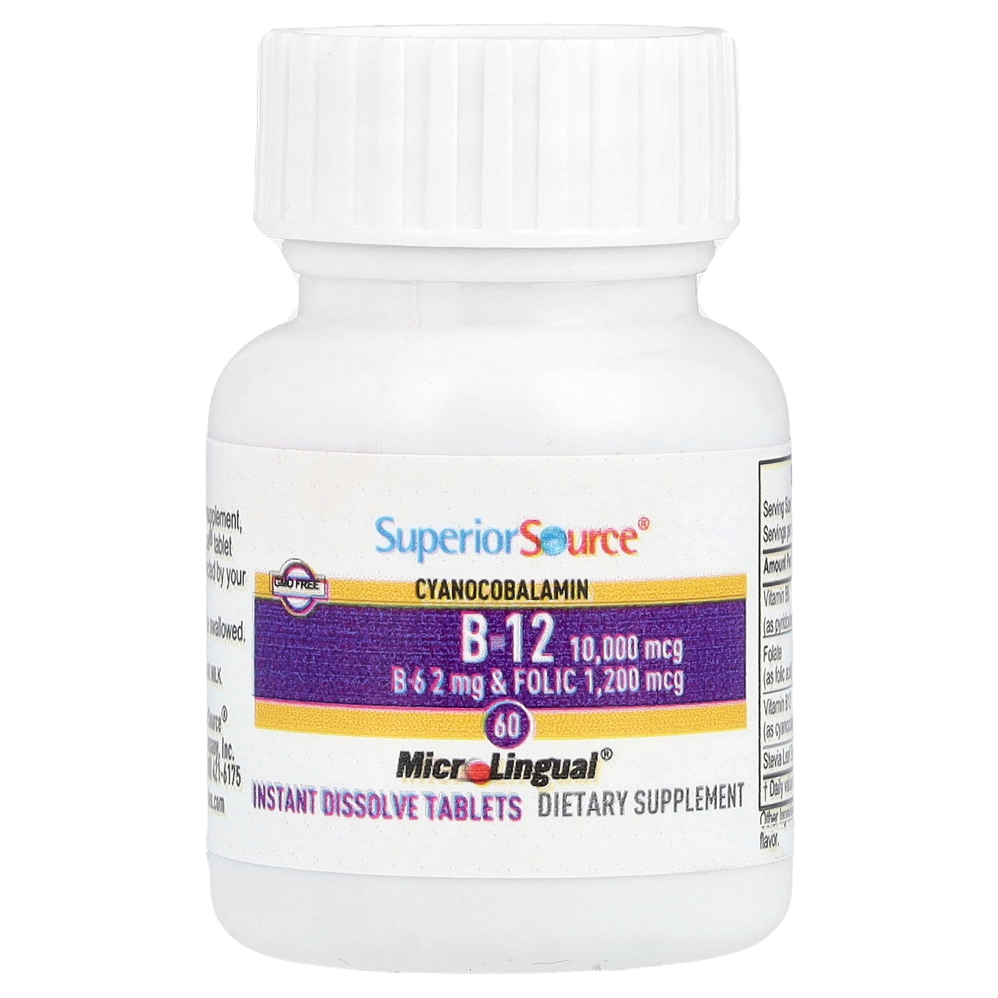 Superior Source, B-12, B-6 & Folic Acid, 60 MicroLingual® Instant Dissolve Tablets