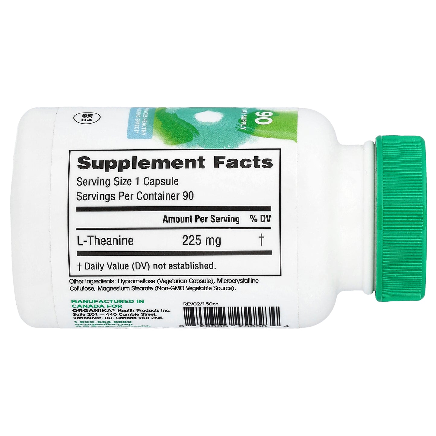 Organika, L-Theanine, 225 mg, 90 Vegetarian Capsules