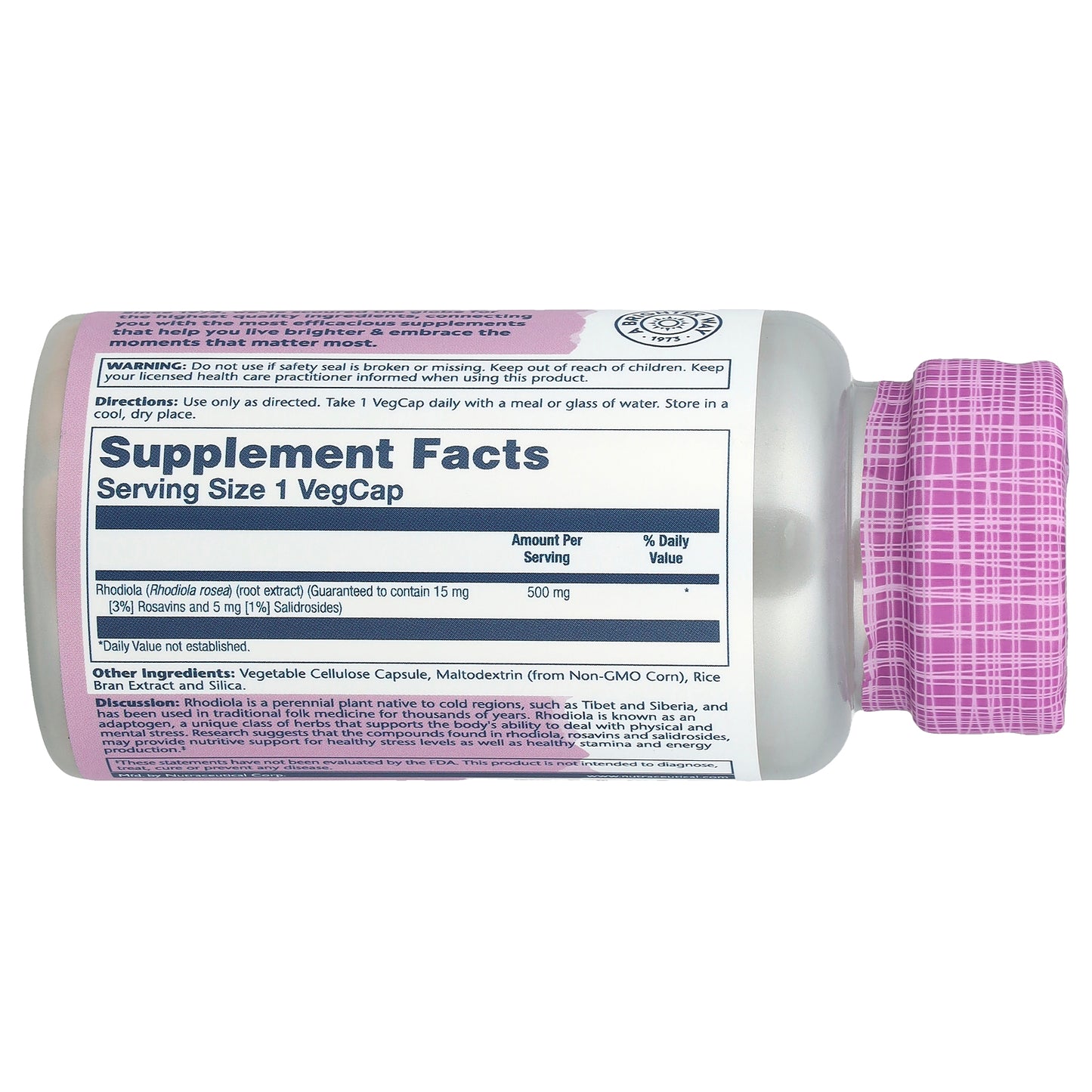 Solaray, Vital Extracts, Super Rhodiola, 500 mg, 60 VegCaps