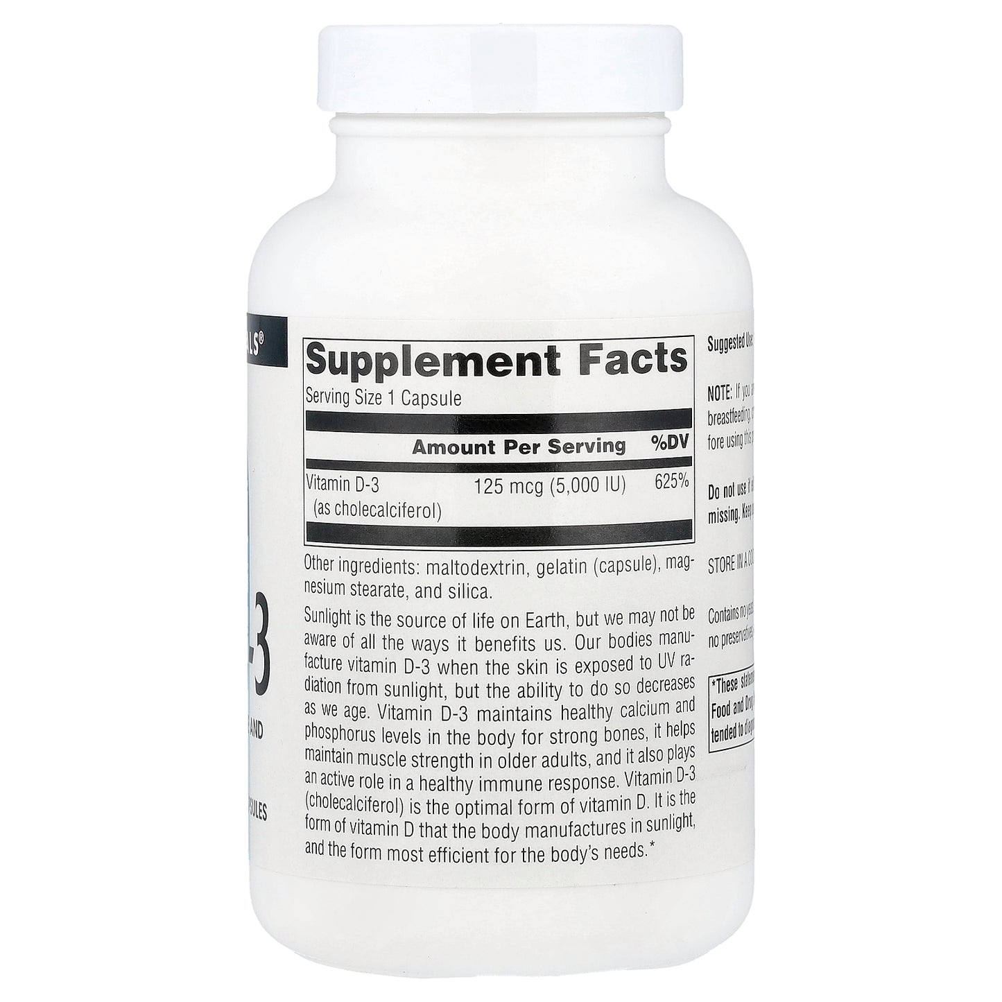 Source Naturals, Vitamin D-3, 125 mcg (5,000 IU), 240 Capsules