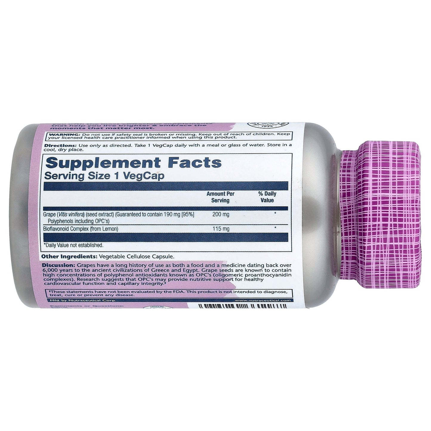 Solaray, Vital Extracts, Grape Seed, 60 VegCaps