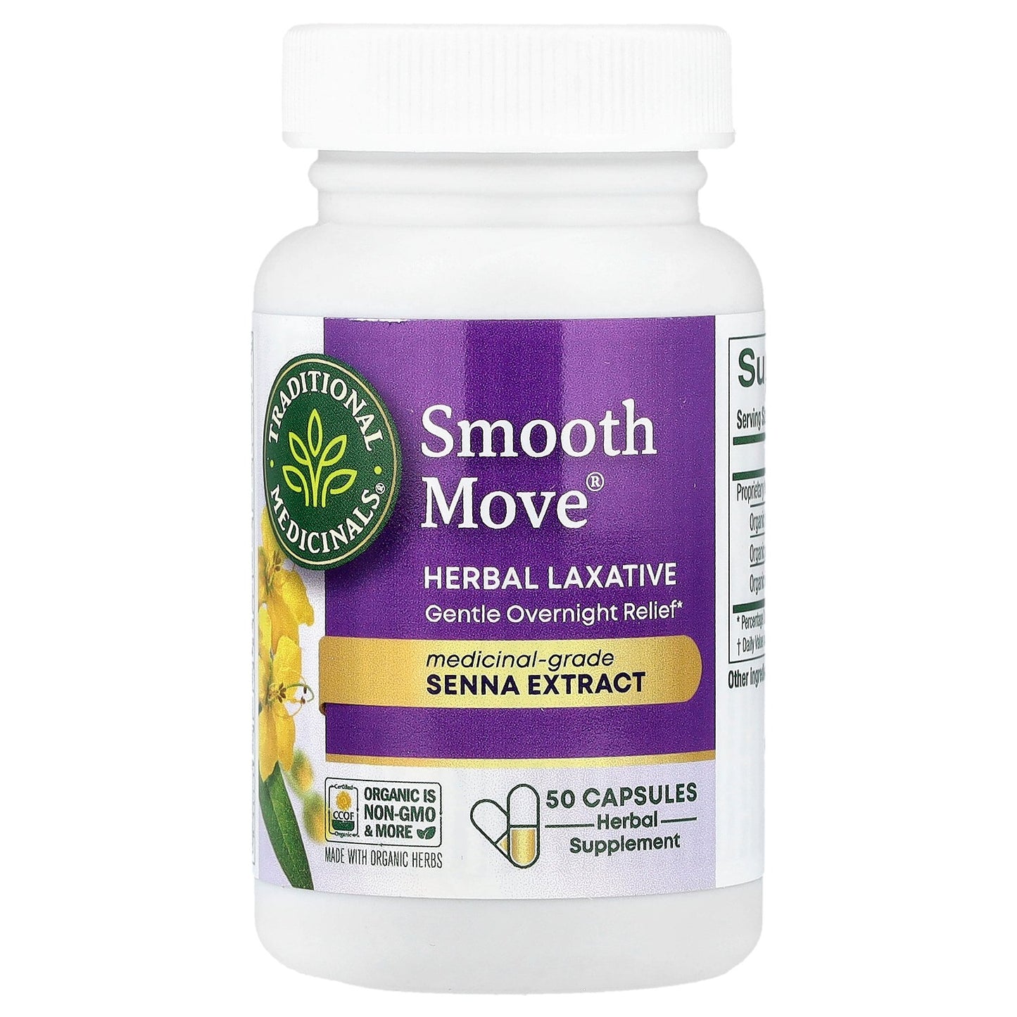 Traditional Medicinals, Smooth Move® Capsules, Senna, 50 Capsules