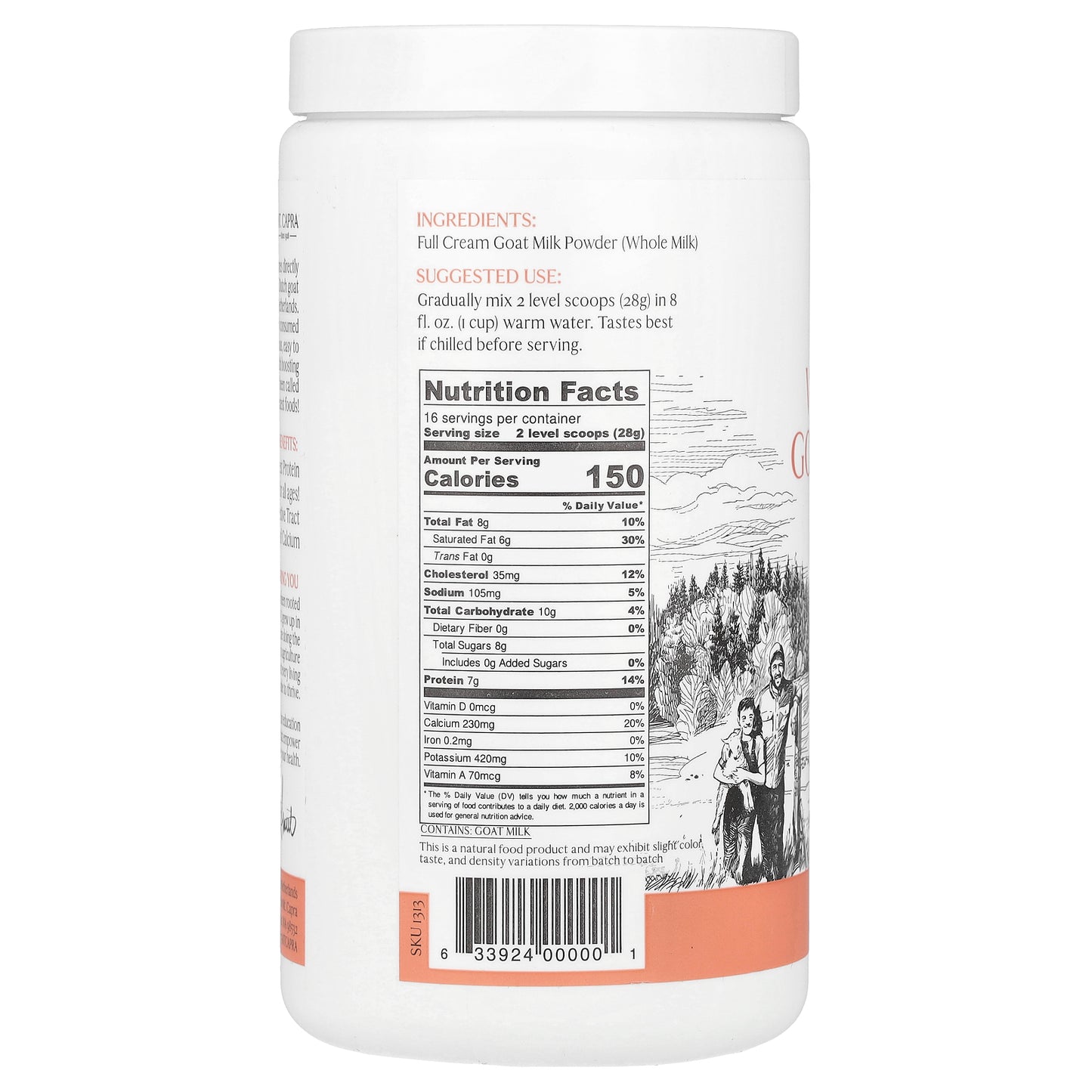 Mt. Capra, Whole Goat Milk, 1 lb (453 g)