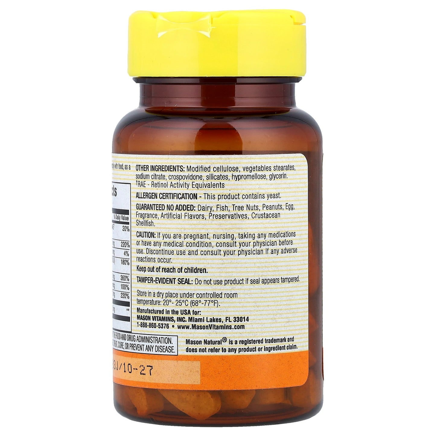 Mason Natural, Vision Vitamins Plus Lutein, 60 Tablets