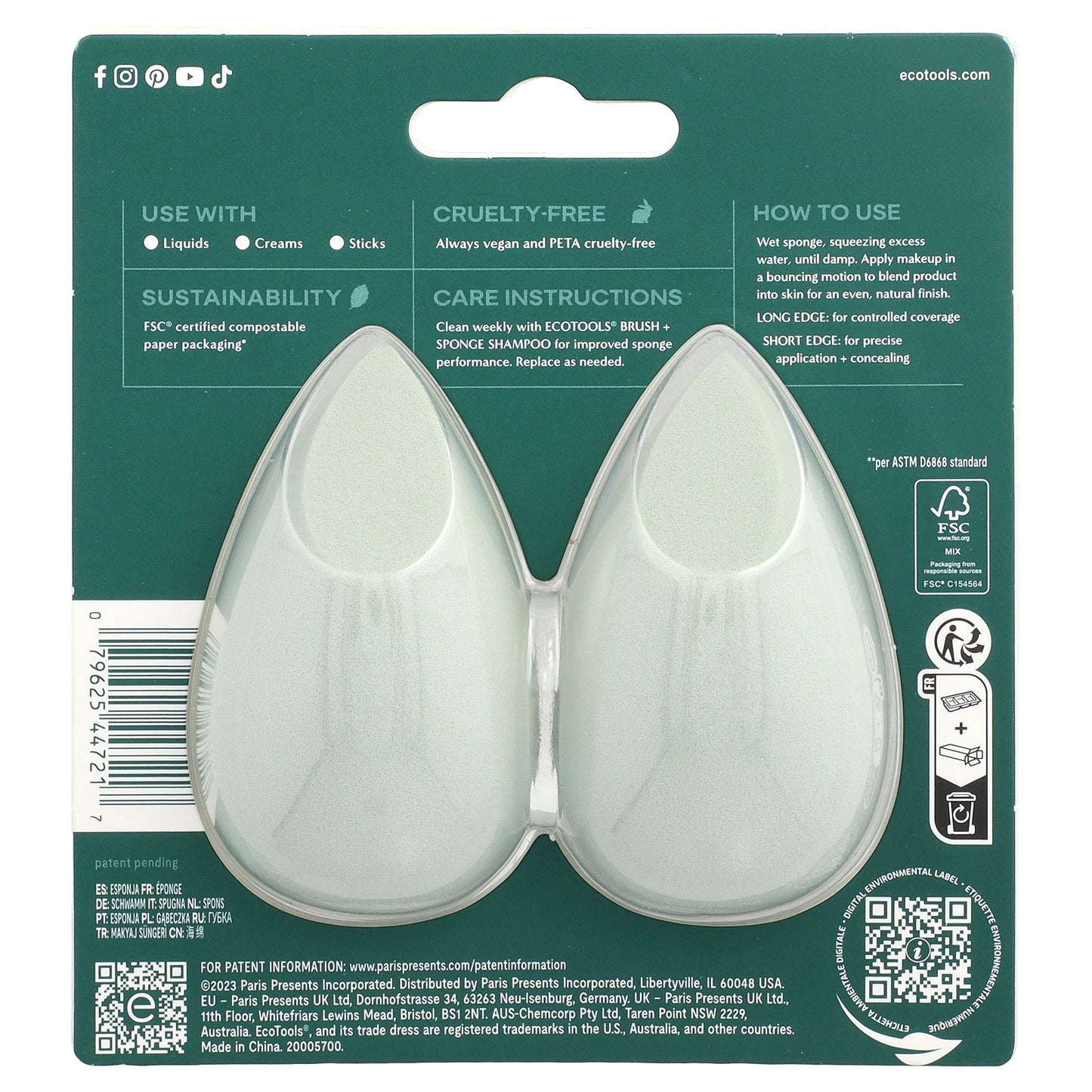 EcoTools, Blurring Blender Duo, 2 Sponges