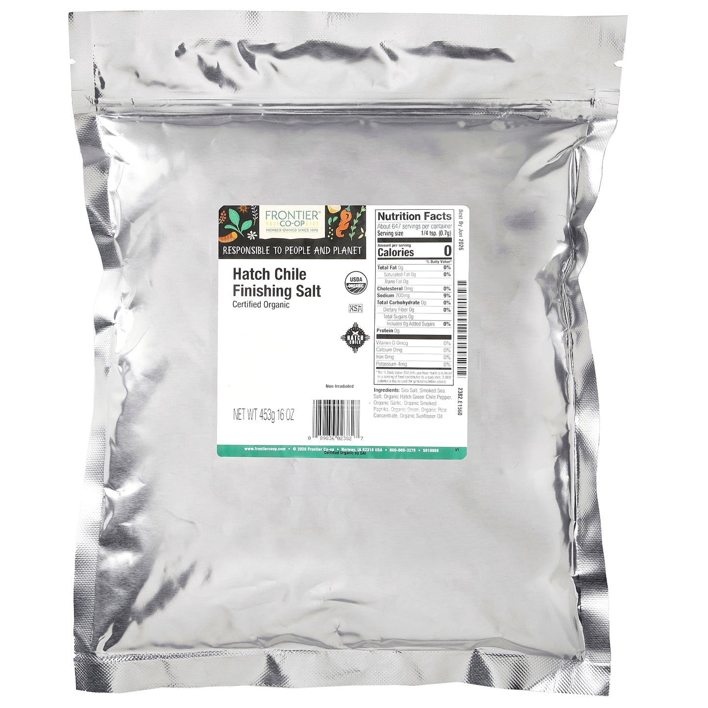 Frontier Co-op, Hatch Chile Finishing Salt, 16 oz (453 g)