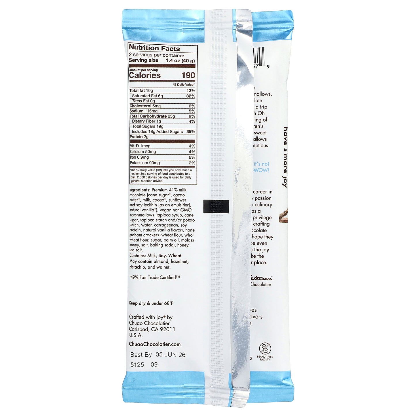 Chuao Chocolatier, Milk Chocolate Bar, Oh My S'mores!™, 2.8 oz (80 g)