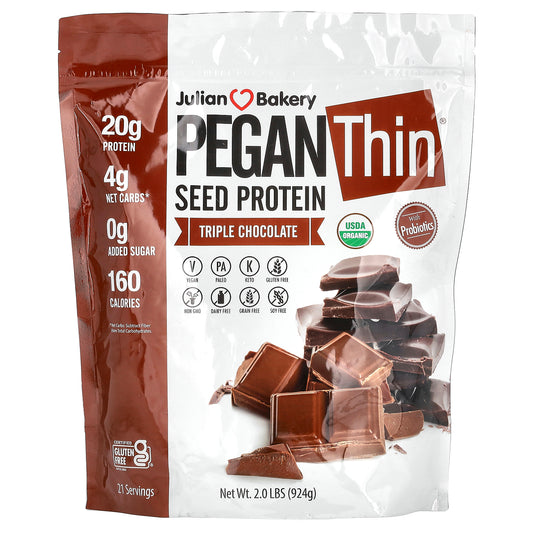 Julian Bakery, Pegan Thin, Seed Protein, Triple Chocolate, 2 lbs (924 g)
