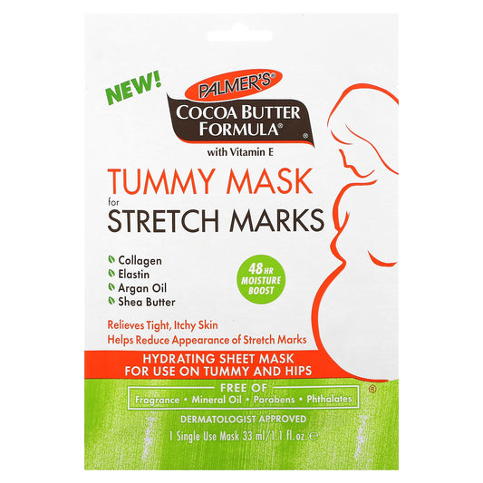 Palmer's, Cocoa Butter Formula with Vitamin E, Tummy Mask for Stretch Marks, 1 Single Use Mask, 1.1 fl oz (33 ml)