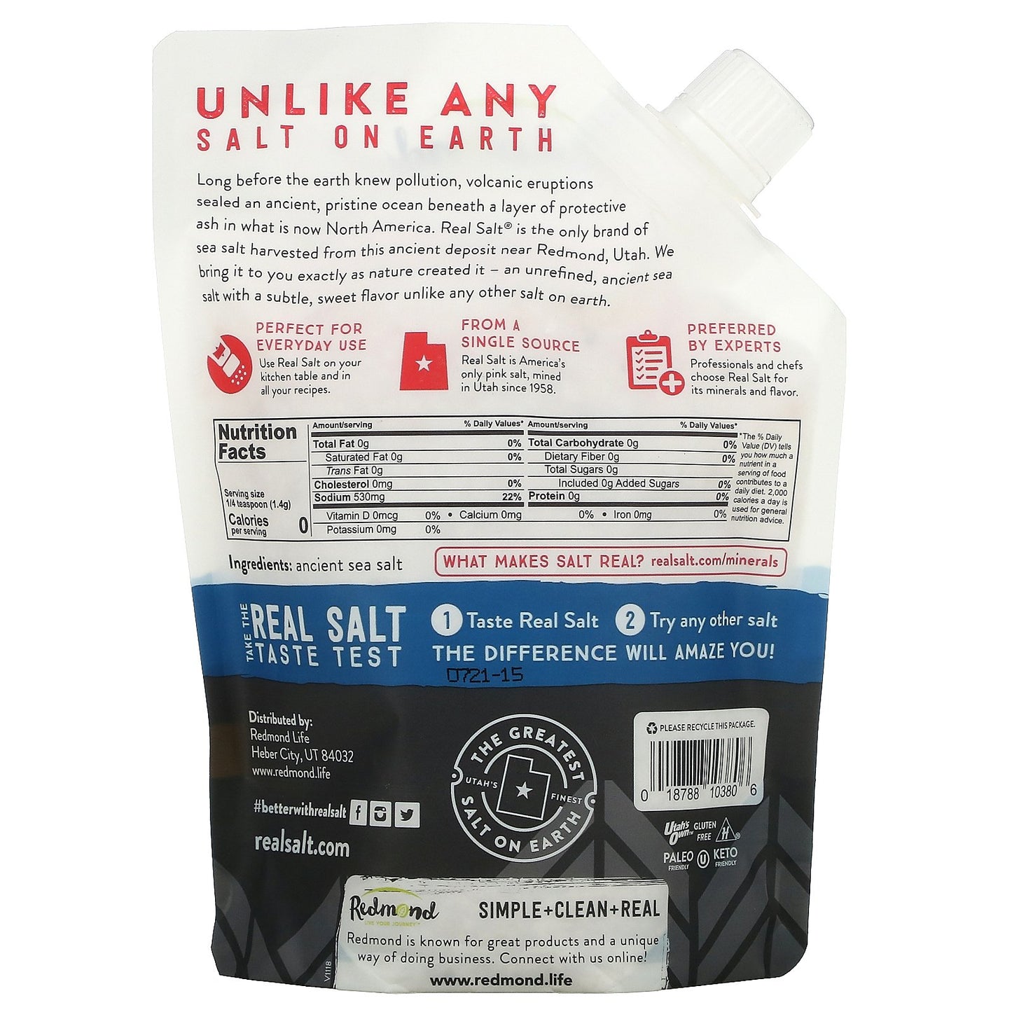 Redmond, Real Salt, Ancient Coarse Sea Salt, Grinder Refill Salt, 16 oz (454 g)