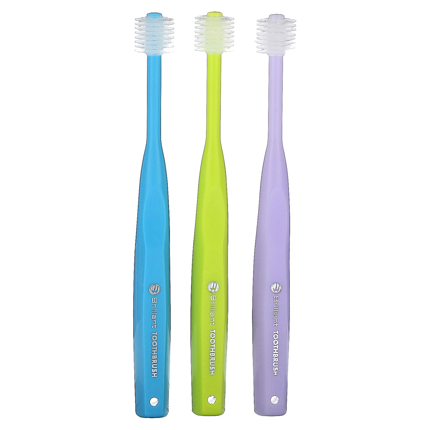 Baby Buddy, Brilliant, Child Toothbrush, 2-5 Years, Blue, Yellow, Purple, 3 Toothbrushes