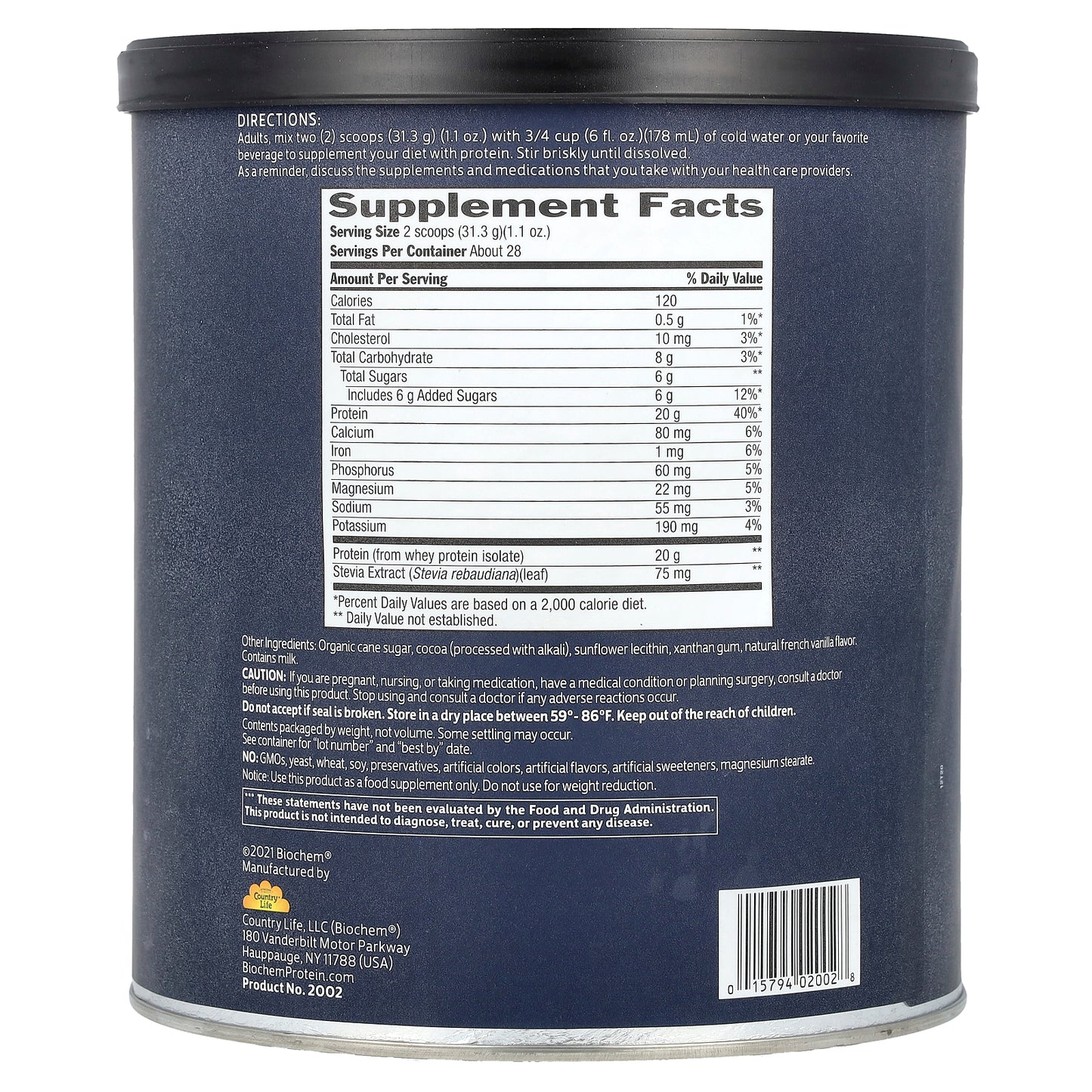 Biochem, 100% Whey Isolate Protein, Chocolate, 1.9 lbs (878 g)