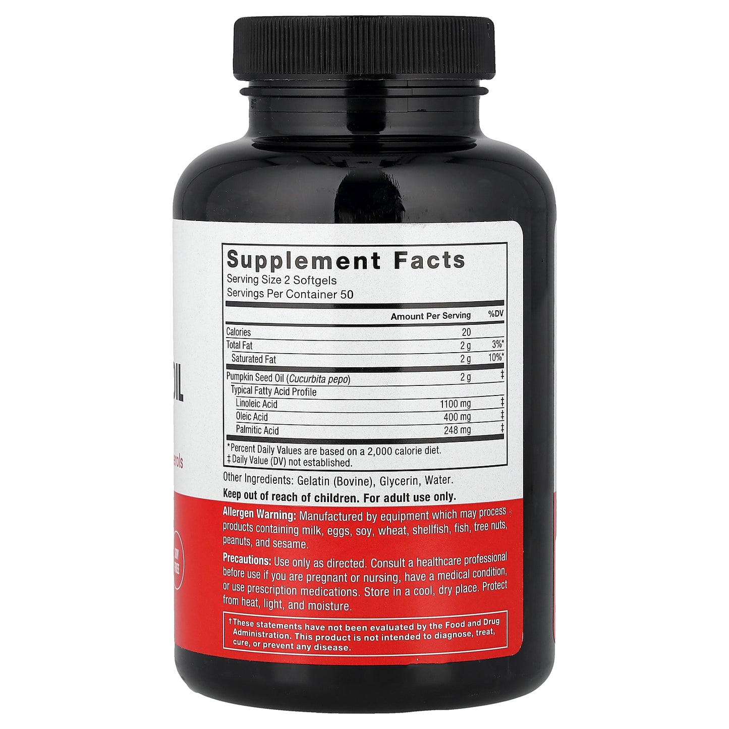 Force Factor, Pumpkin Seed Oil, 1,000 mg, 100 Softgels