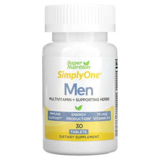 Super Nutrition, SimplyOne Men’s Multivitamin + Supporting Herbs, 30 Tablets