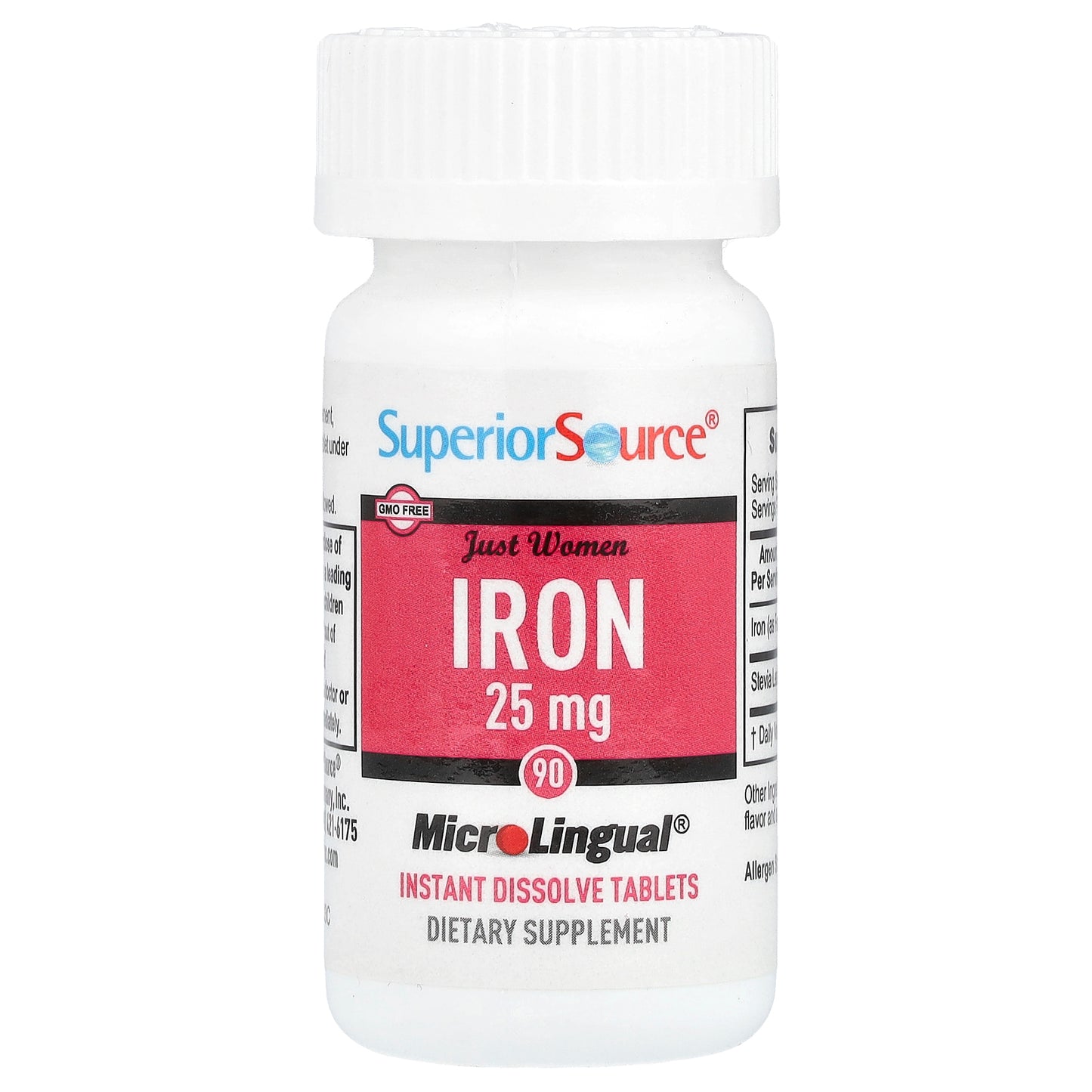 Superior Source, Just Women, Iron, 25 mg, 90 MicroLingual® Instant Dissolve Tablets