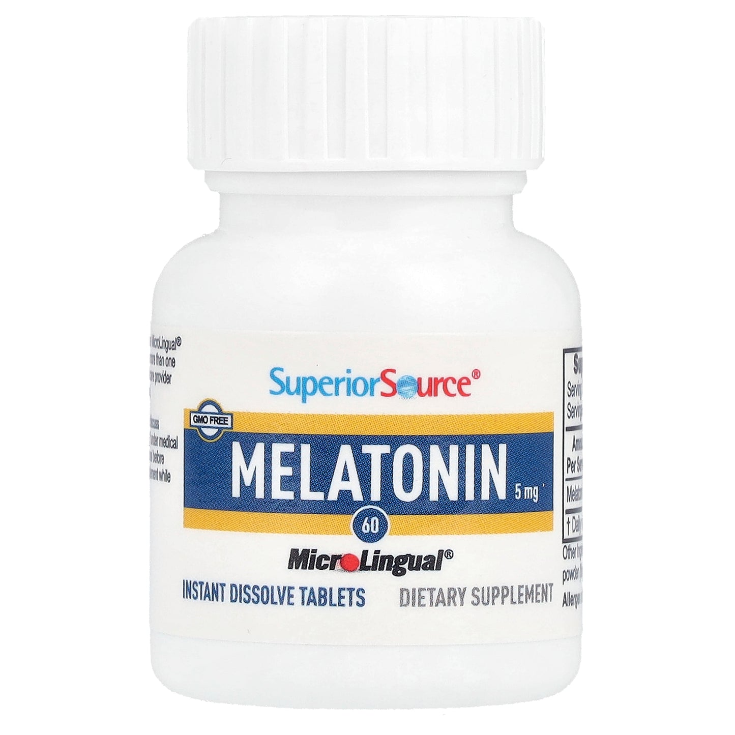 Superior Source, Melatonin, 5 mg, 60 MicroLingual® Instant Dissolve Tablets