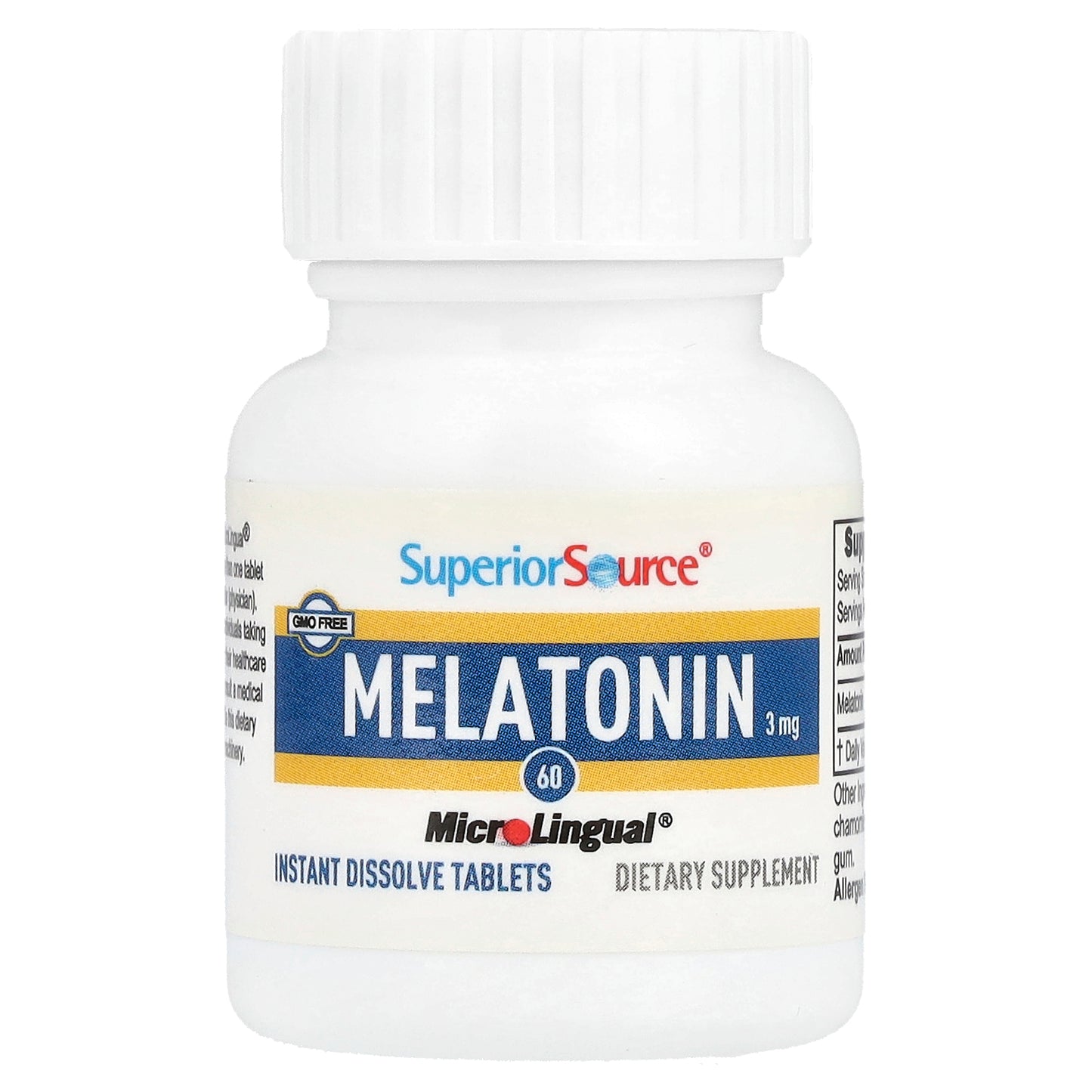Superior Source, Melatonin, 3 mg, 60 MicroLingual® Instant Dissolve Tablets
