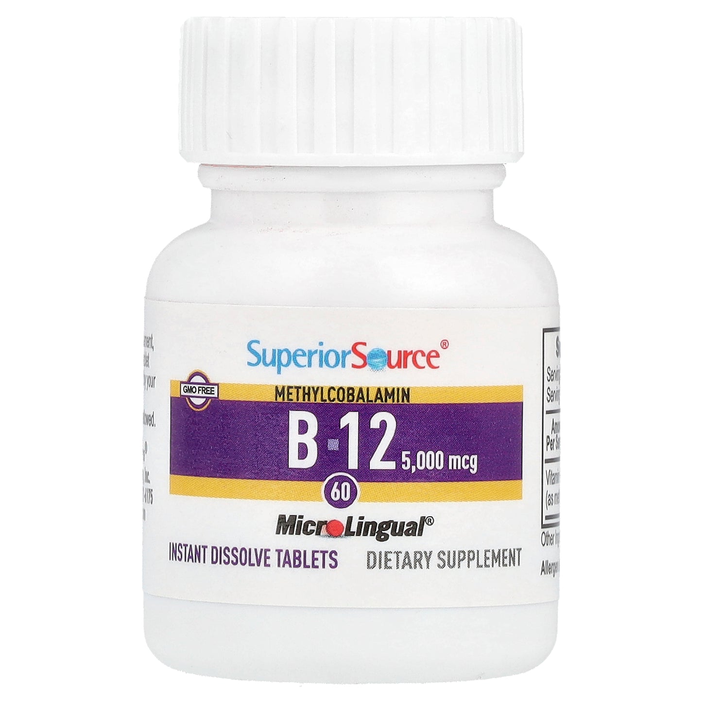 Superior Source, Methylcobalamin B-12, 5,000 mcg, 60 MicroLingual® Instant Dissolve Tablets