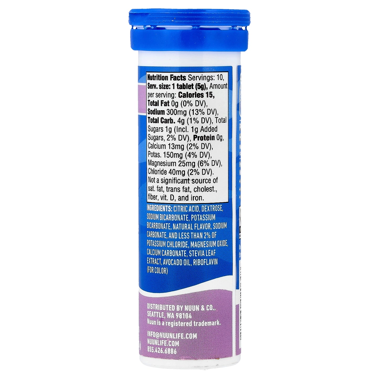 Nuun, Sport Hydration, Effervescent Electrolyte Drink Tablets, Grape, 10 Tablets