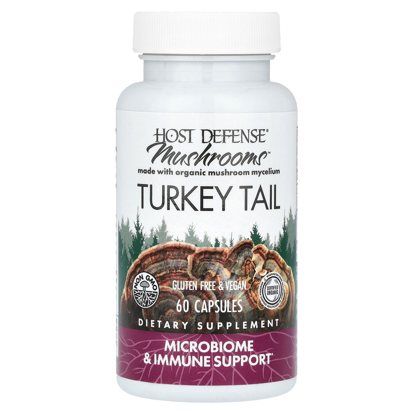 Host Defense, Mushrooms™, Turkey Tail, 60 Capsules (0.5 g per Capsule)