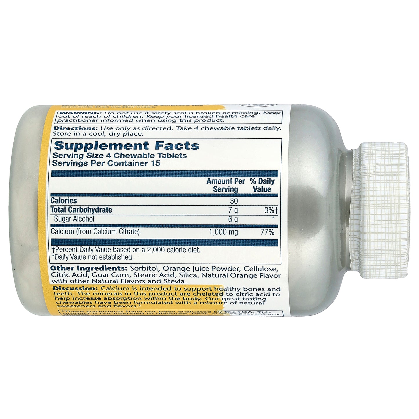 Solaray, Calcium Citrate Chewables, Natural Orange, 60 Chewables