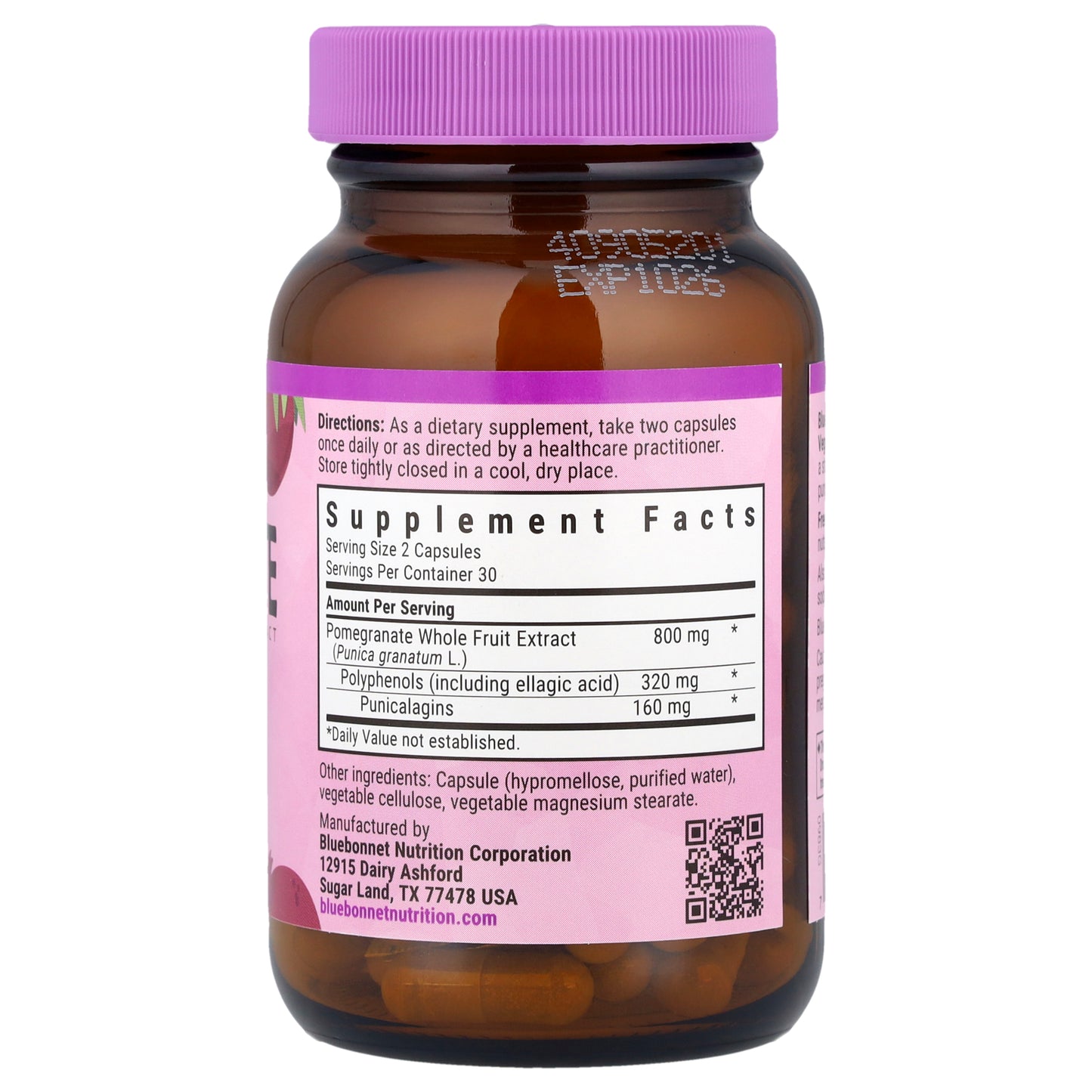 Bluebonnet Nutrition, Pomegranate Whole Fruit Extract, 60 Vegetable Capsules