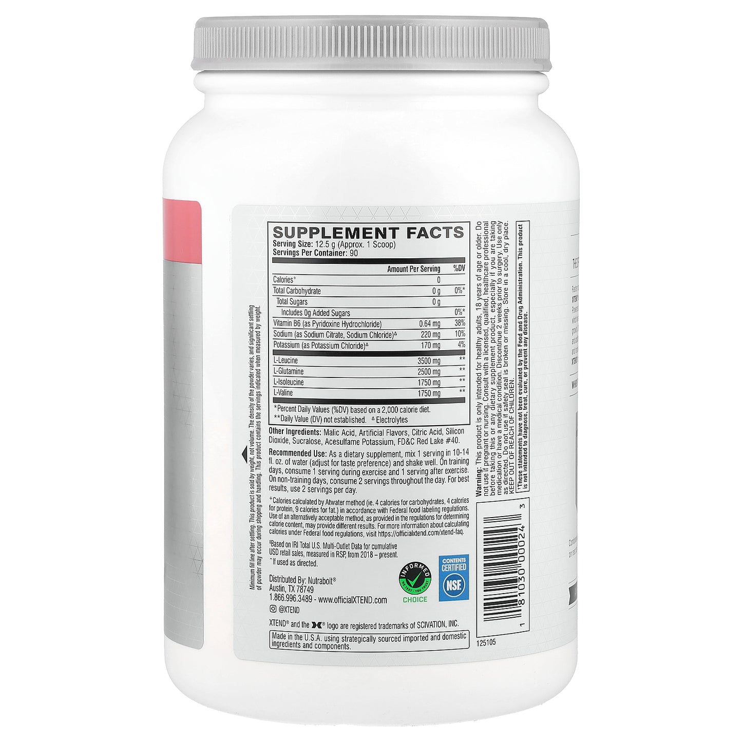 XTEND, 7G BCAA, Watermelon Explosion, 2.48 lb (1.13 kg)