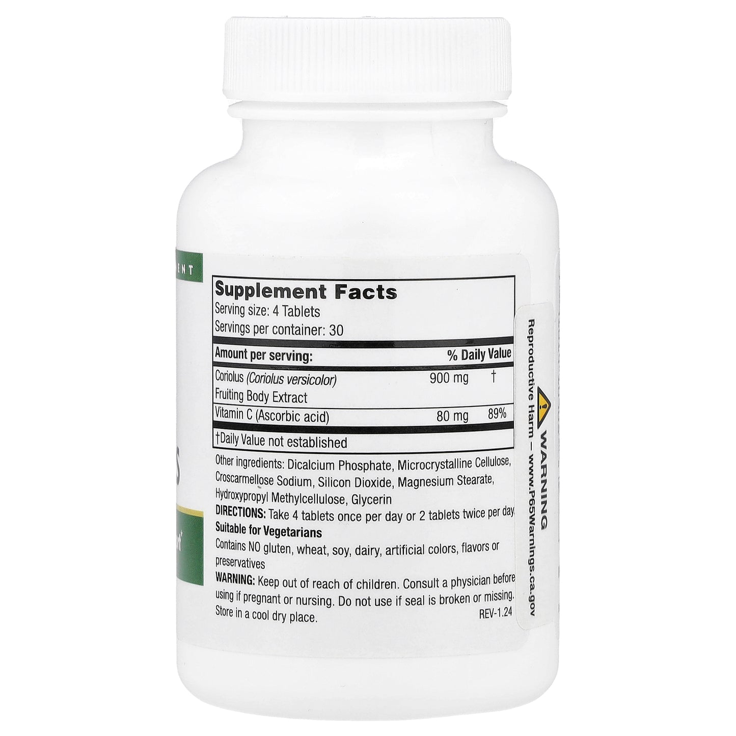 Mushroom Wisdom, Super Coriolus, 120 Vegetarian Tablets