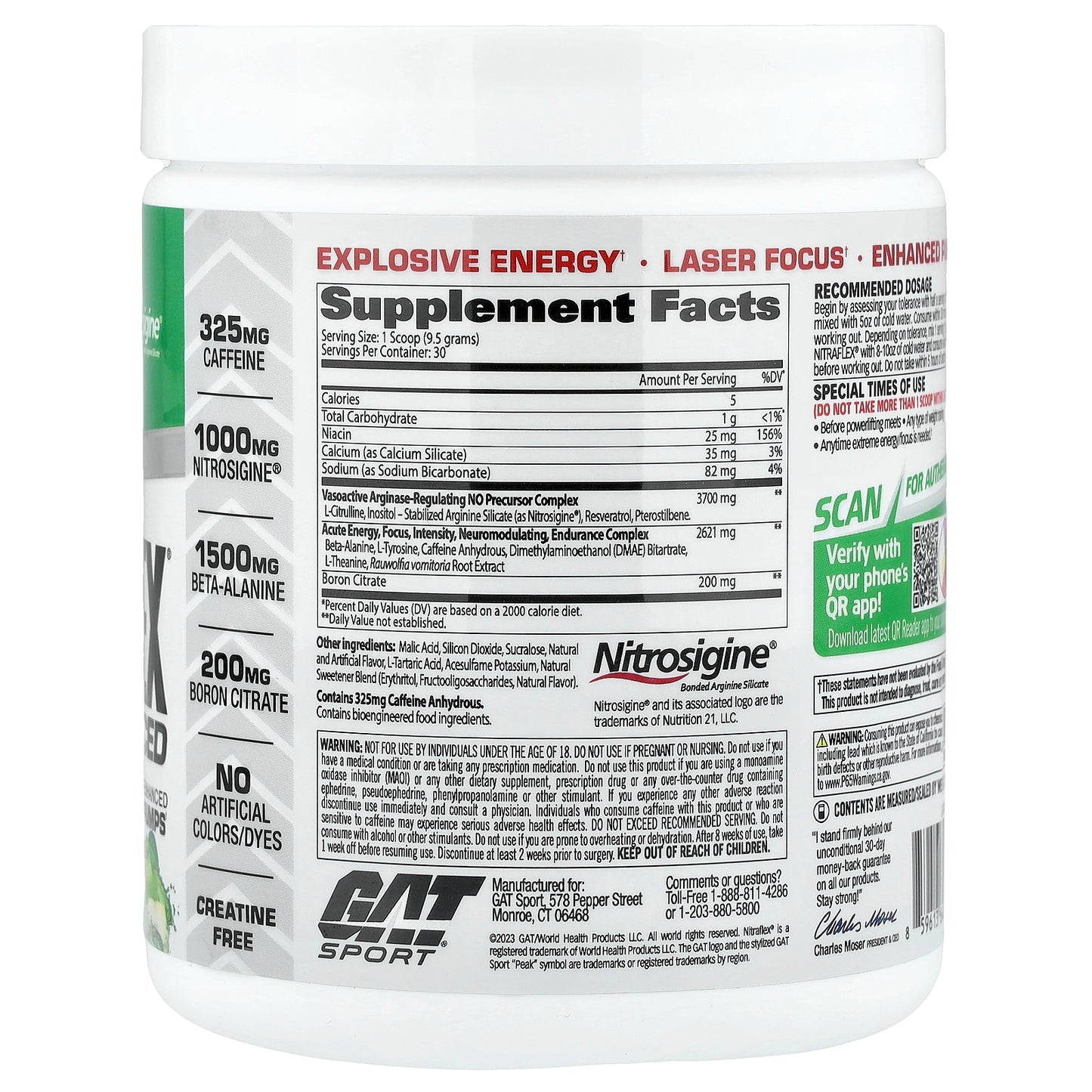 GAT, Sport, NITRAFLEX® Advanced, Pre-Workout, Green Apple, 10.1 oz (285 g)