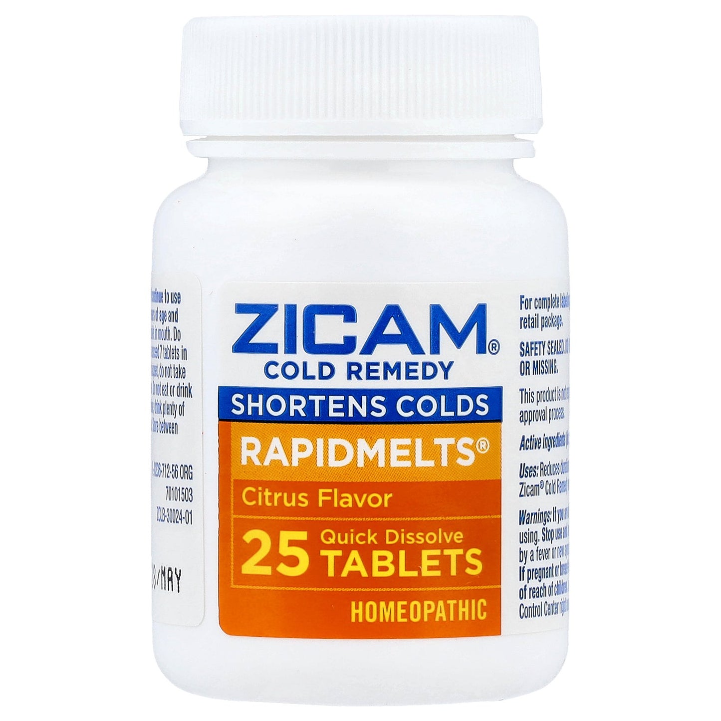 Zicam, Cold Remedy, RapidMelts®, Citrus, 25 Quick Dissolve Tablets