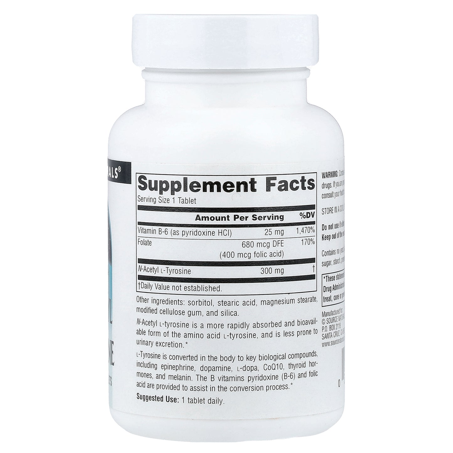 Source Naturals, N-Acetyl L-Tyrosine, 300 mg, 120 Tablets