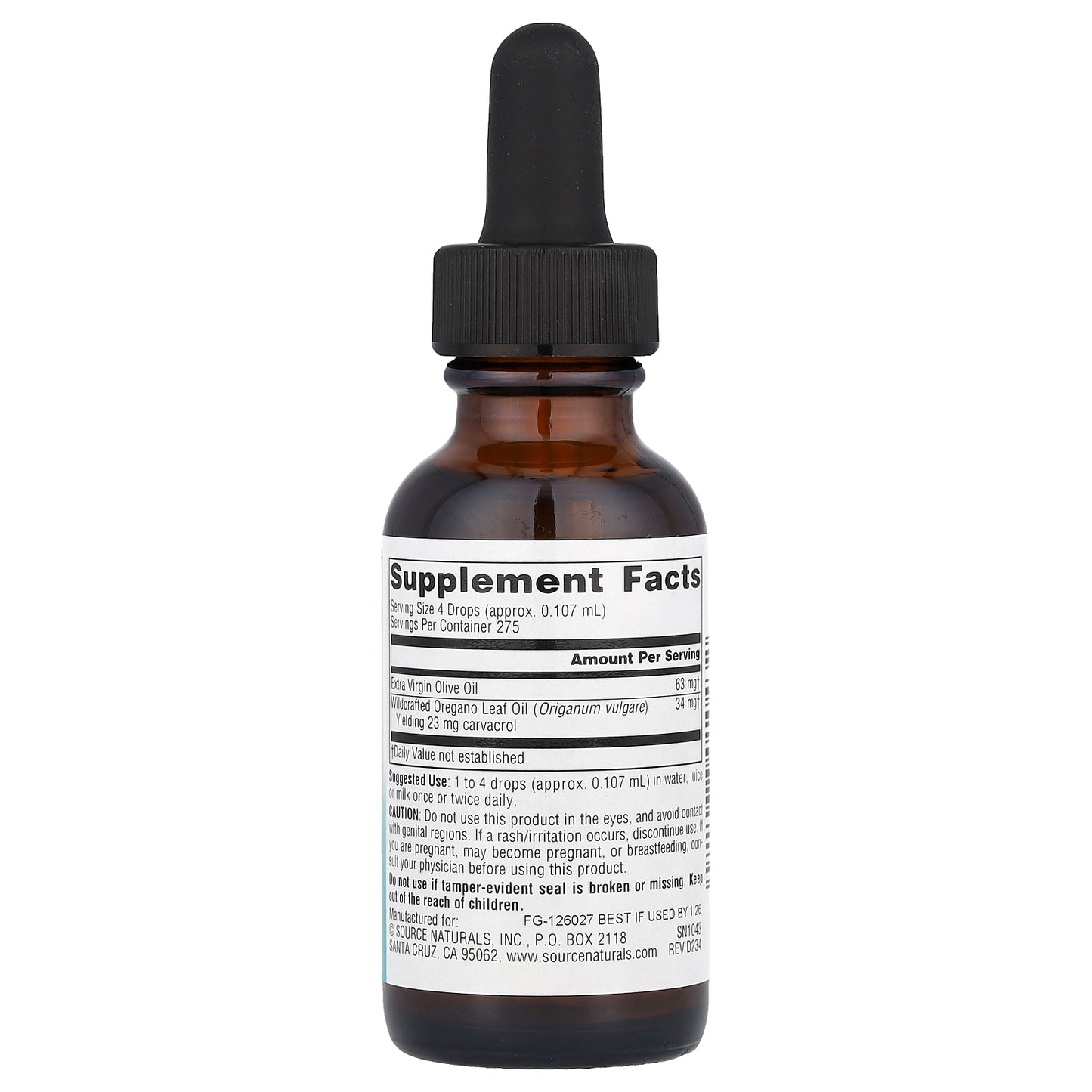 Source Naturals, Wellness, Oil of Oregano, 1 fl oz (29.57 ml)