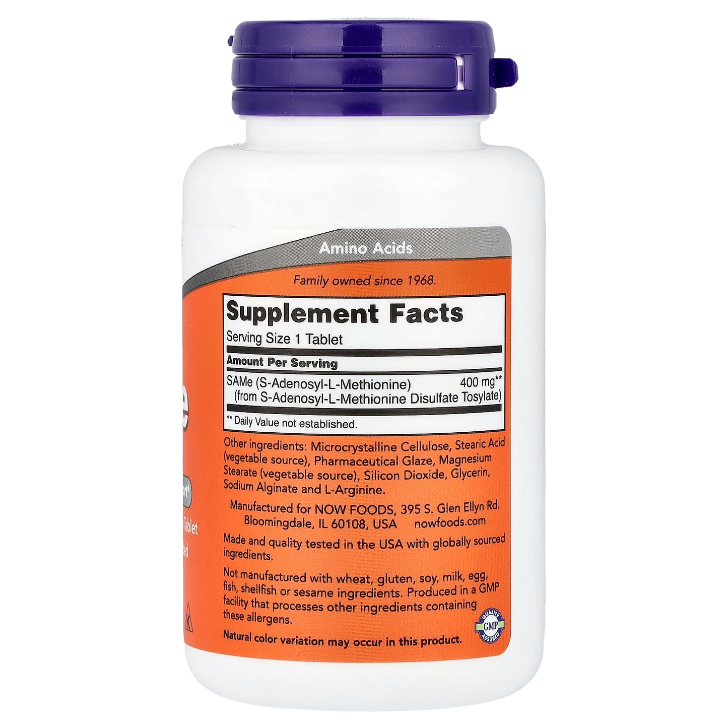 NOW Foods, SAMe , 400 mg, 60 Tablets