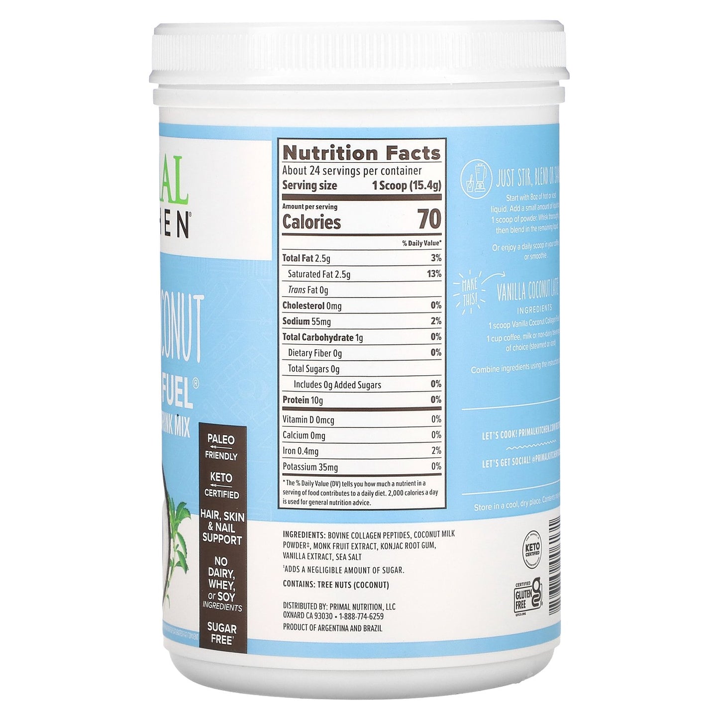 Primal Kitchen, Collagen Fuel, Vanilla Coconut, 13.05 oz (370 g)