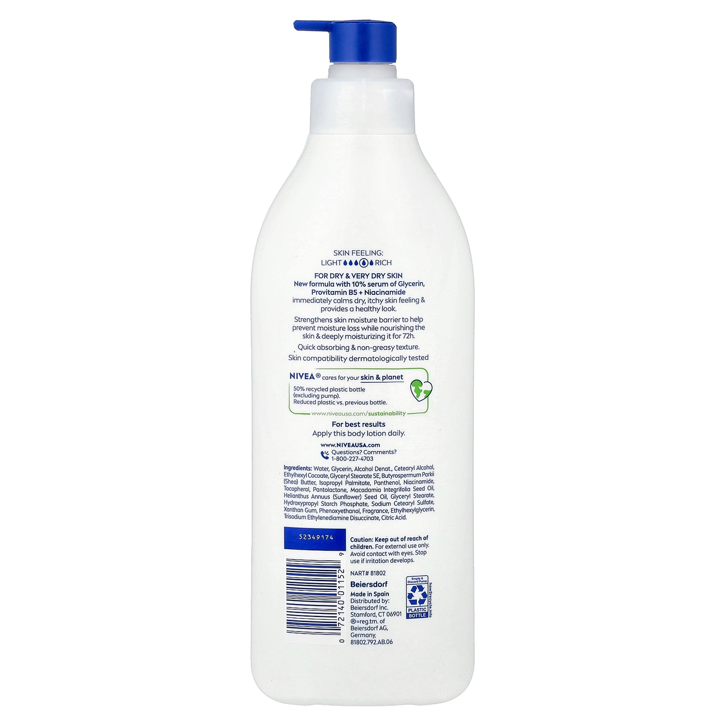 Nivea, Intense Healing, Body Lotion, Dry & Very Dry Skin, 16.9 fl oz (500 ml)