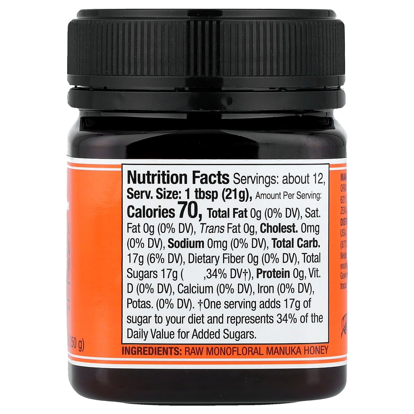 Wedderspoon, Raw Monofloral Manuka Honey, KFactor™ 16, 8.8 oz (250 g)