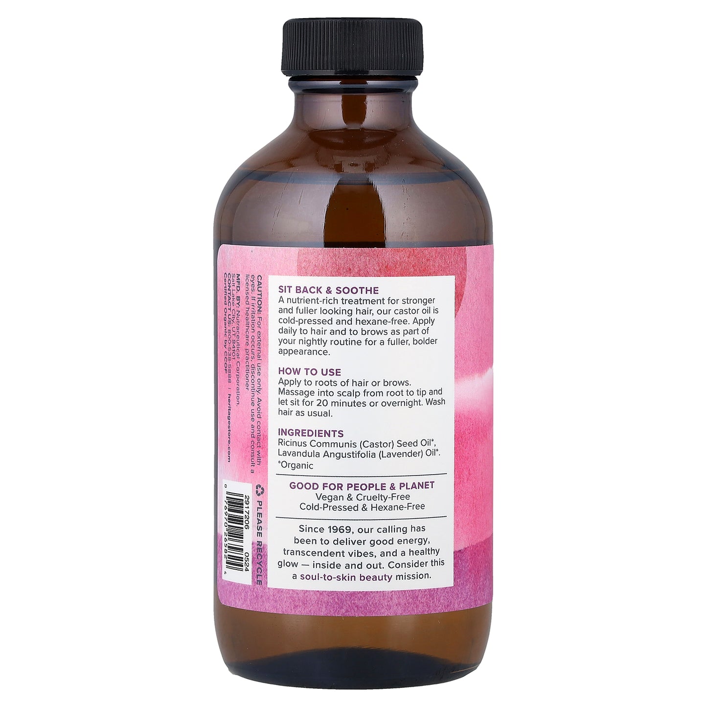 Heritage Store, Lavender Castor Oil, 8 fl oz (237 ml)